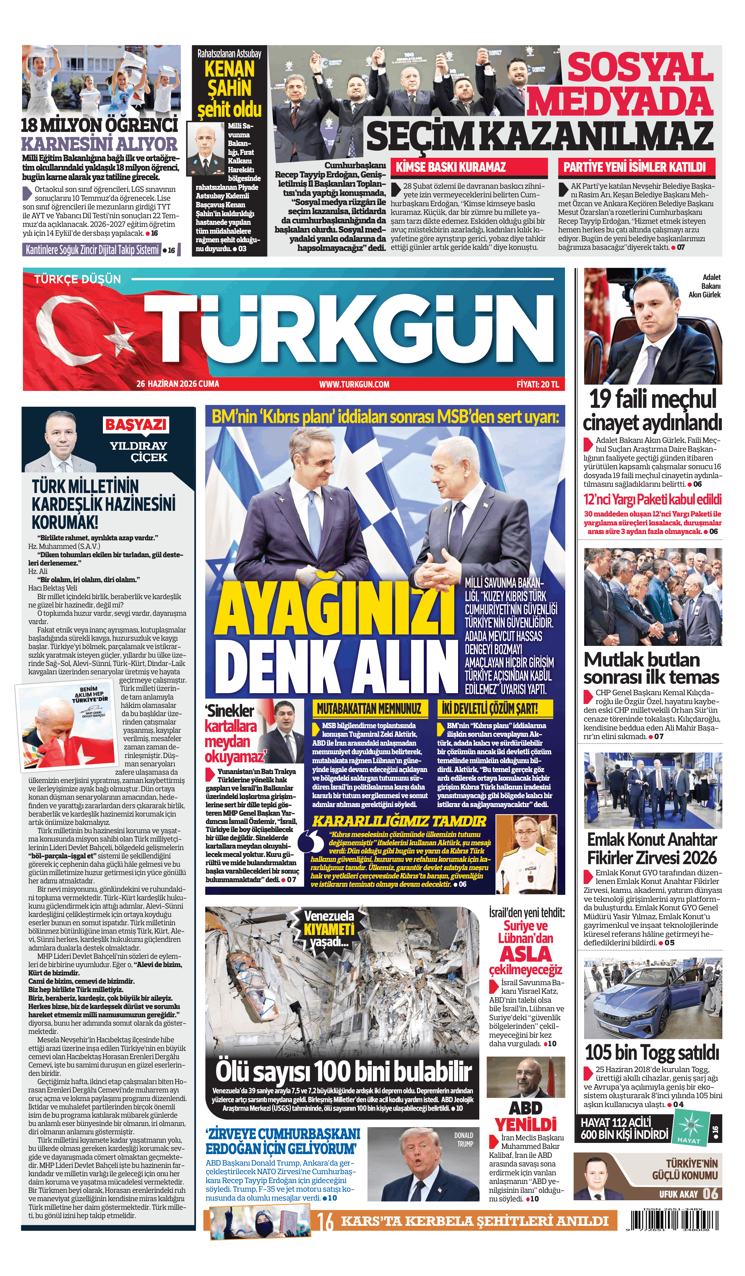 https://www.turkgun.com/Türkgün Gazetesi 26 Haziran 2026