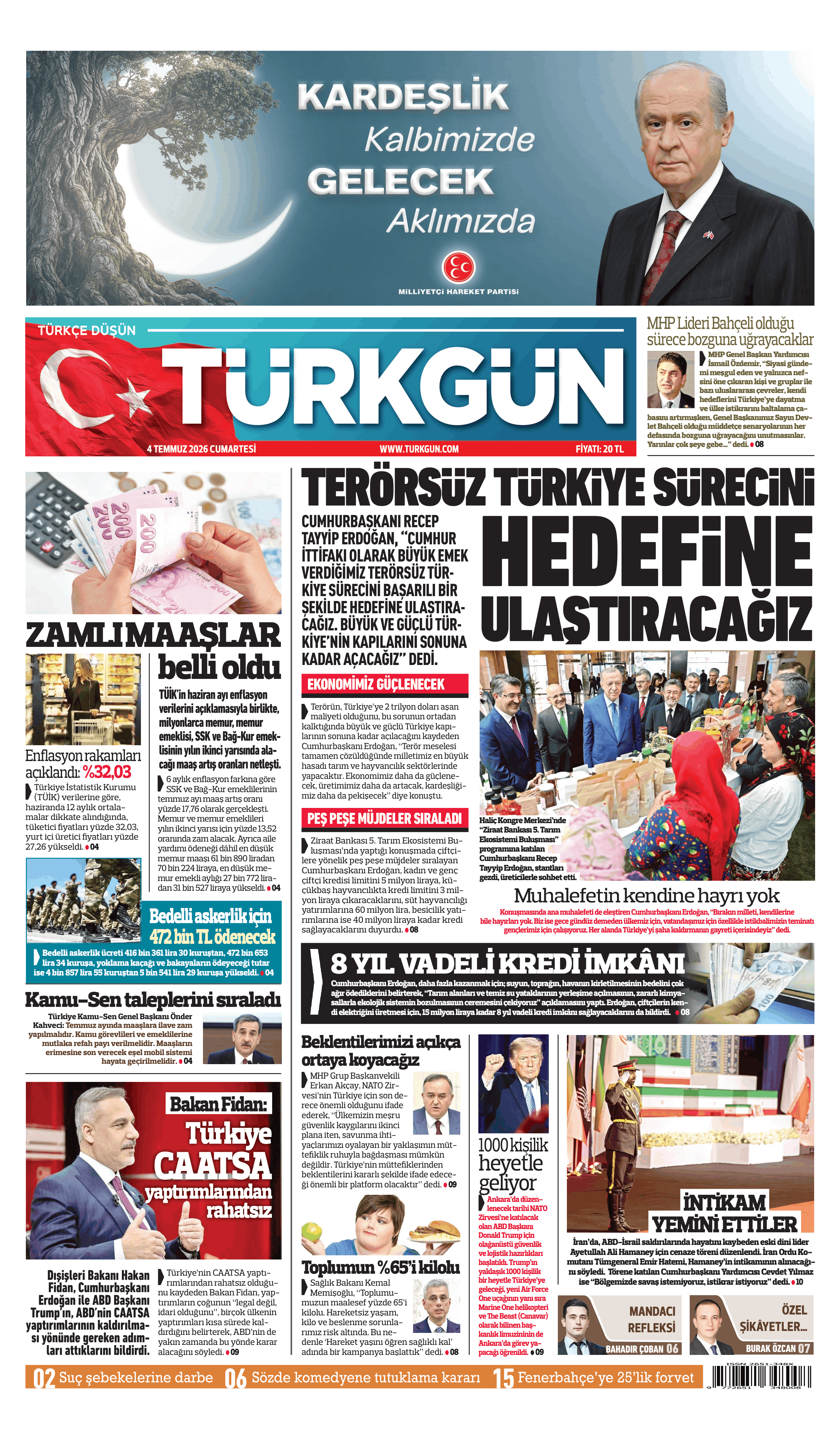 https://www.turkgun.com/Türkgün Gazetesi 4 Temmuz 2026