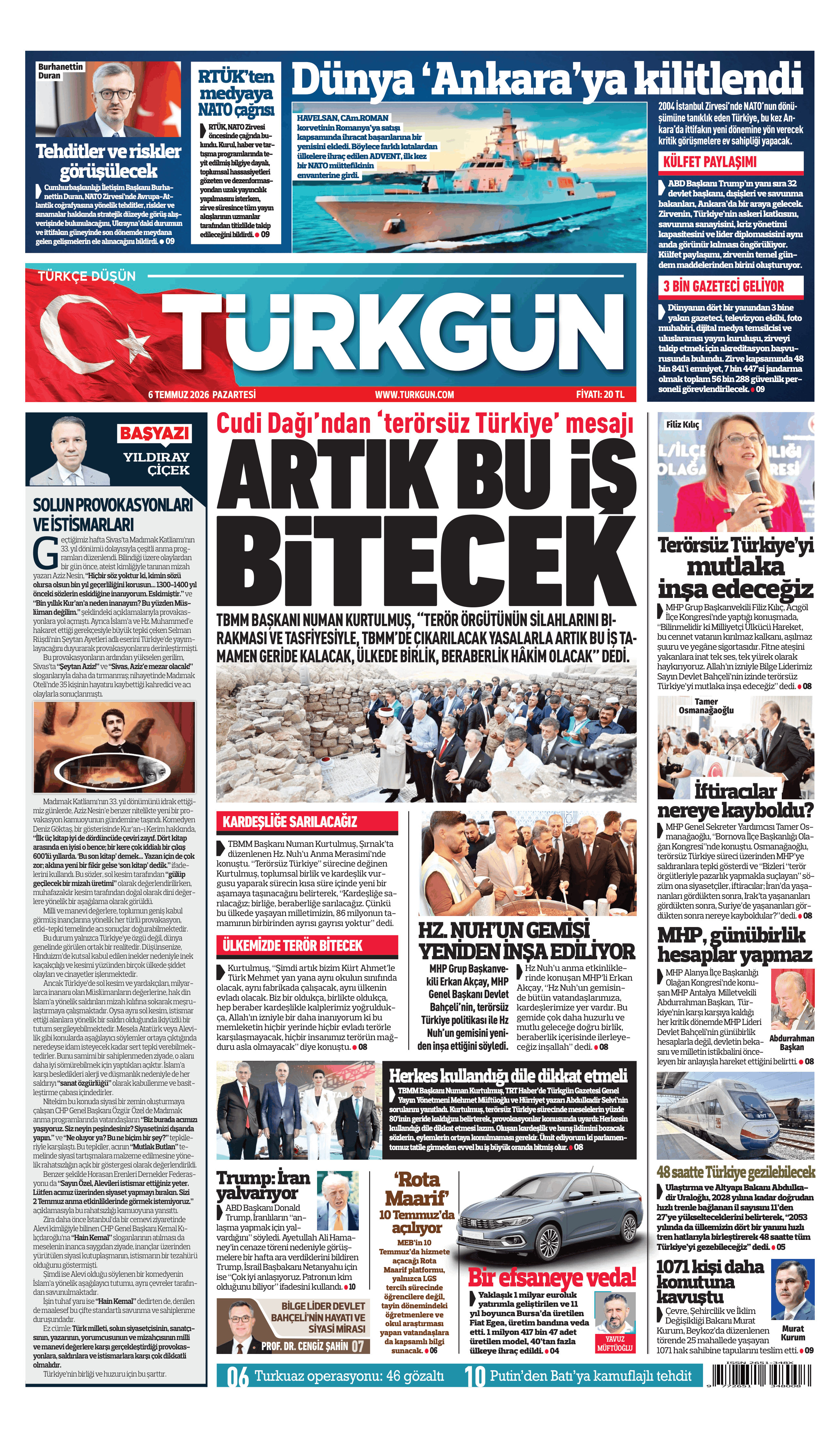 https://www.turkgun.com/Türkgün Gazetesi 6 Temmuz 2026
