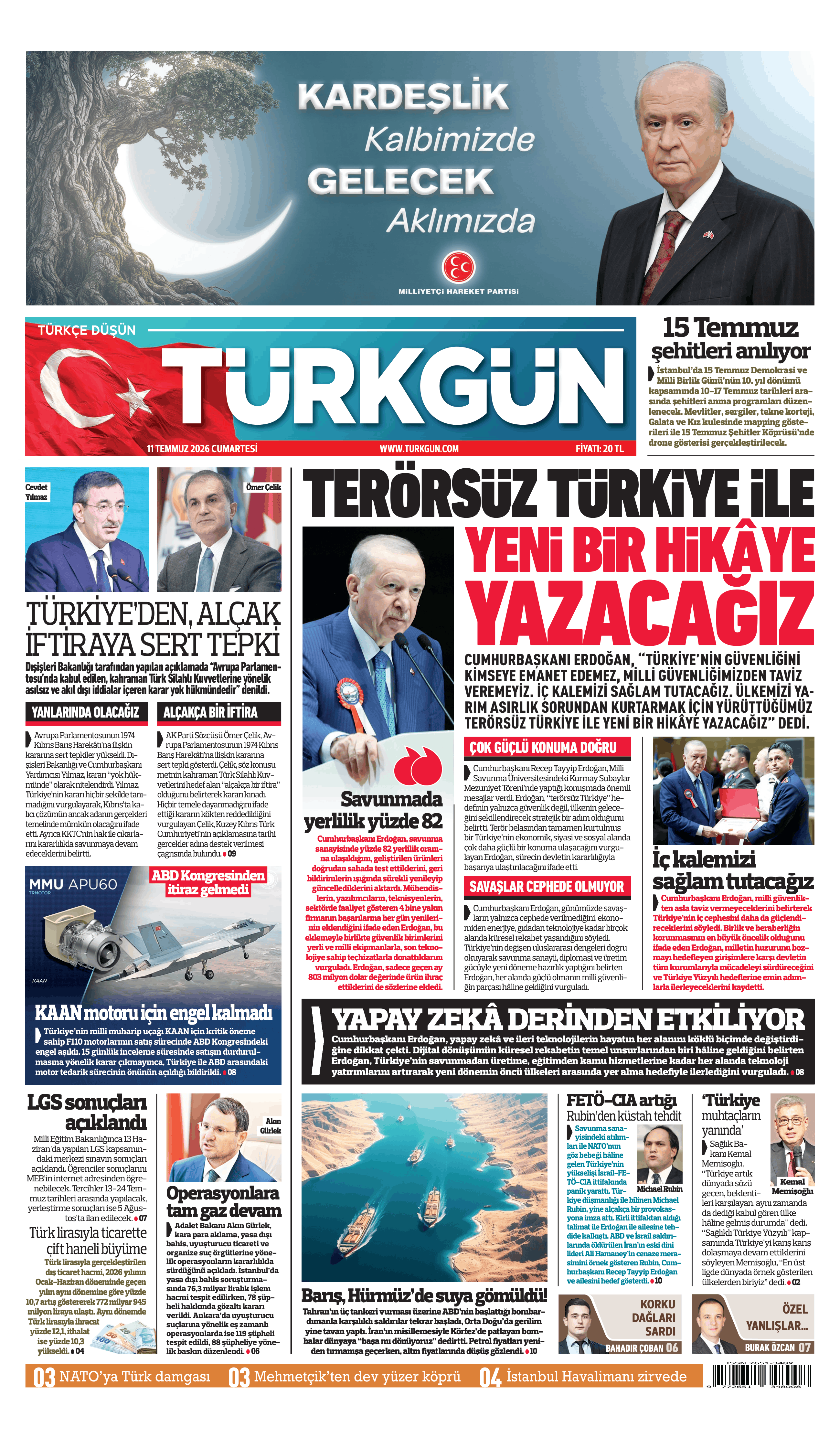 https://www.turkgun.com/Türkgün Gazetesi 11 Temmuz 2026