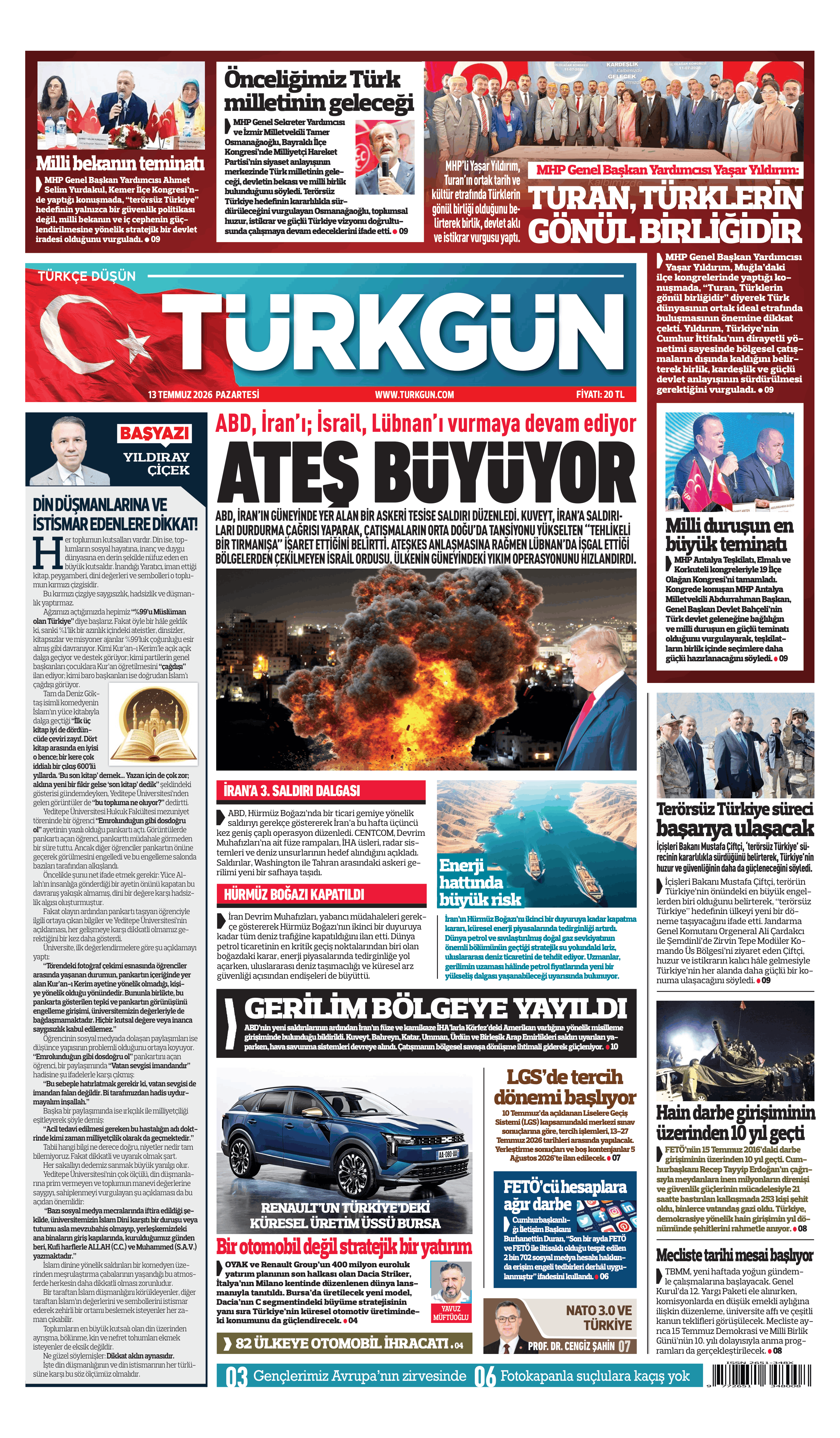 https://www.turkgun.com/Türkgün Gazetesi 13 Temmuz 2026