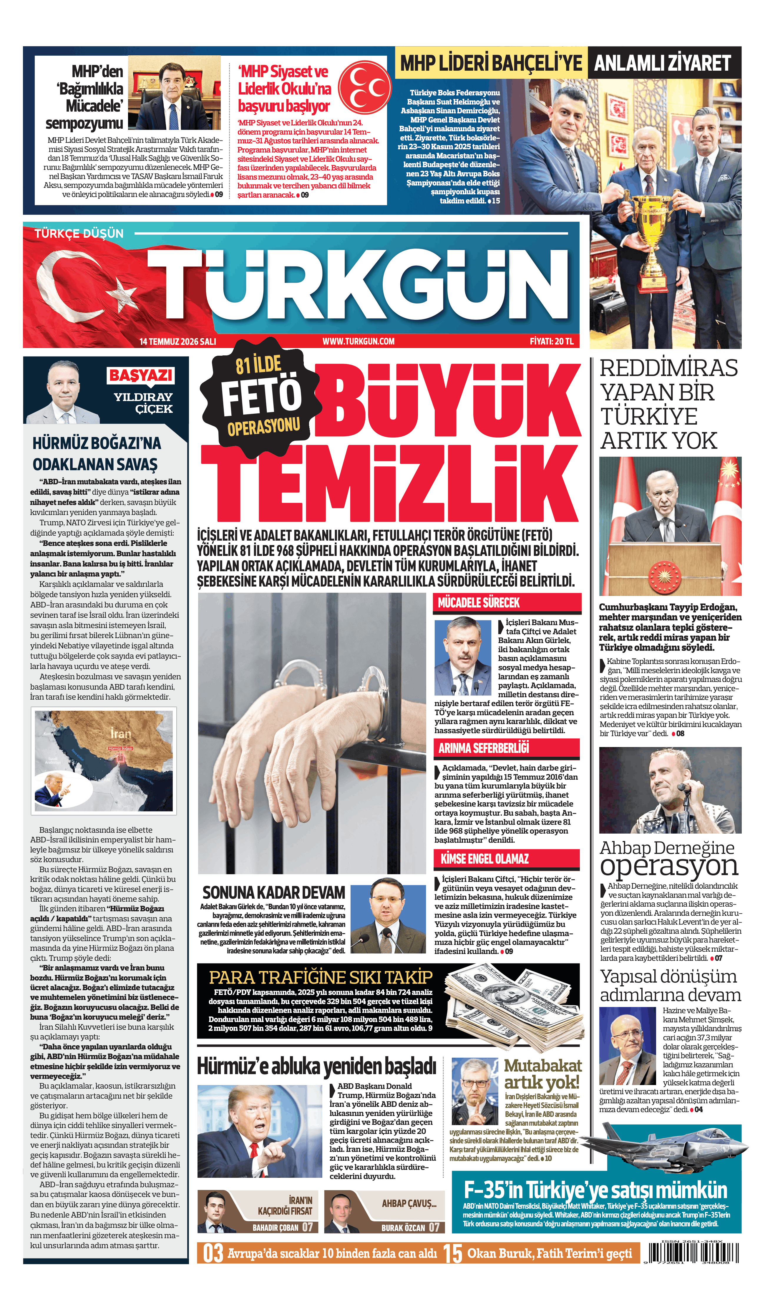 https://www.turkgun.com/Türkgün Gazetesi 14 Temmuz 2026