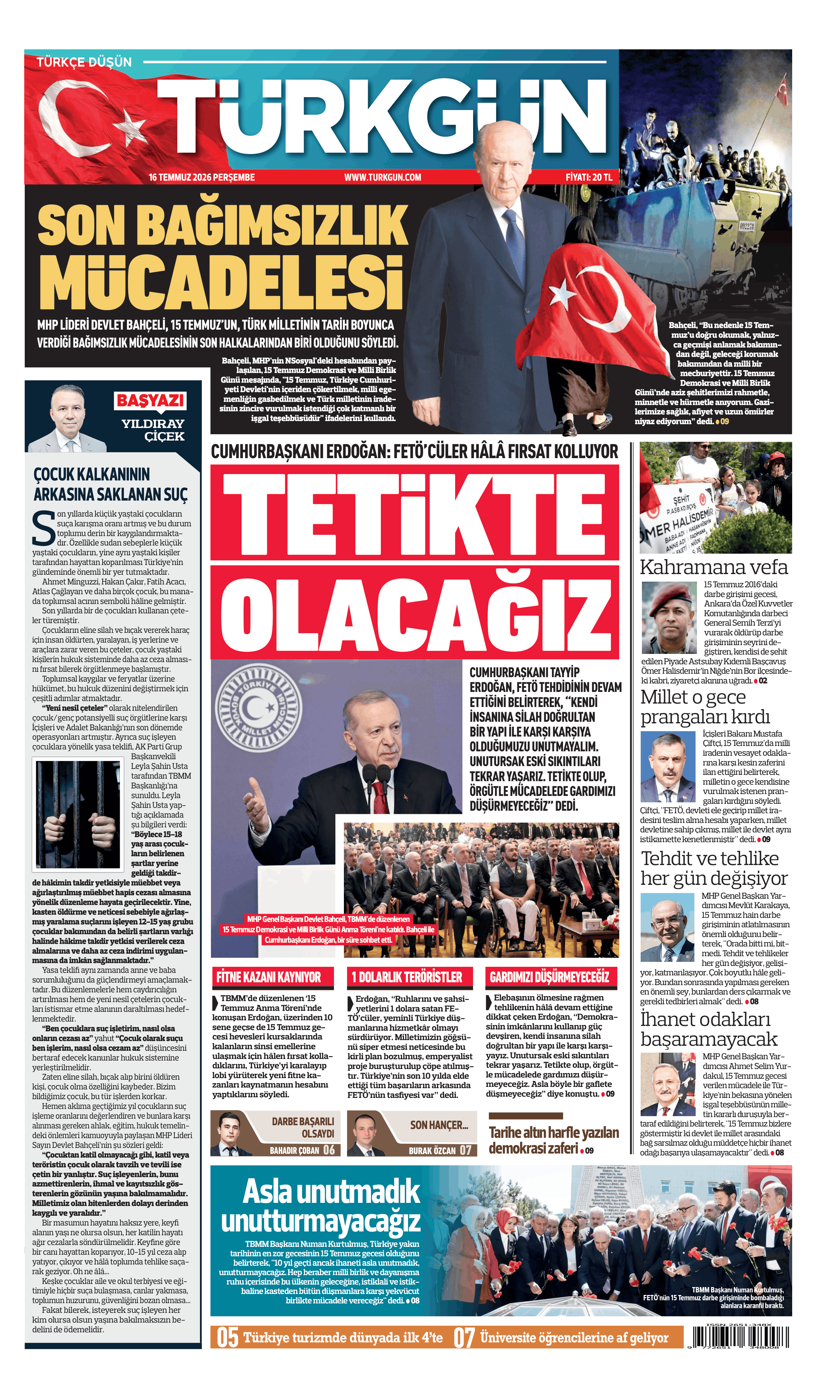 https://www.turkgun.com/Türkgün Gazetesi 16 Temmuz 2026
