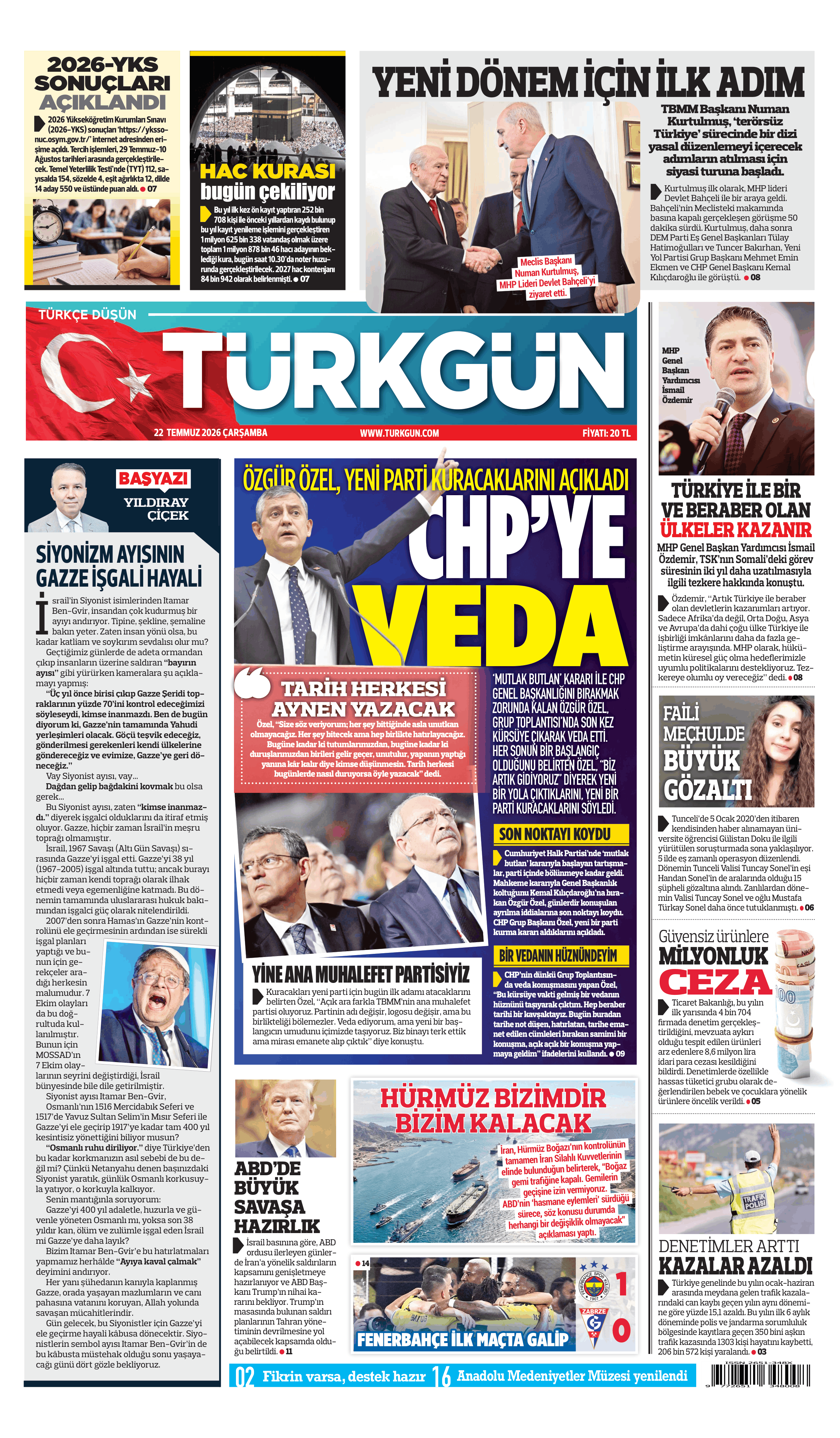https://www.turkgun.com/Türkgün Gazetesi 22 Temmuz 2026