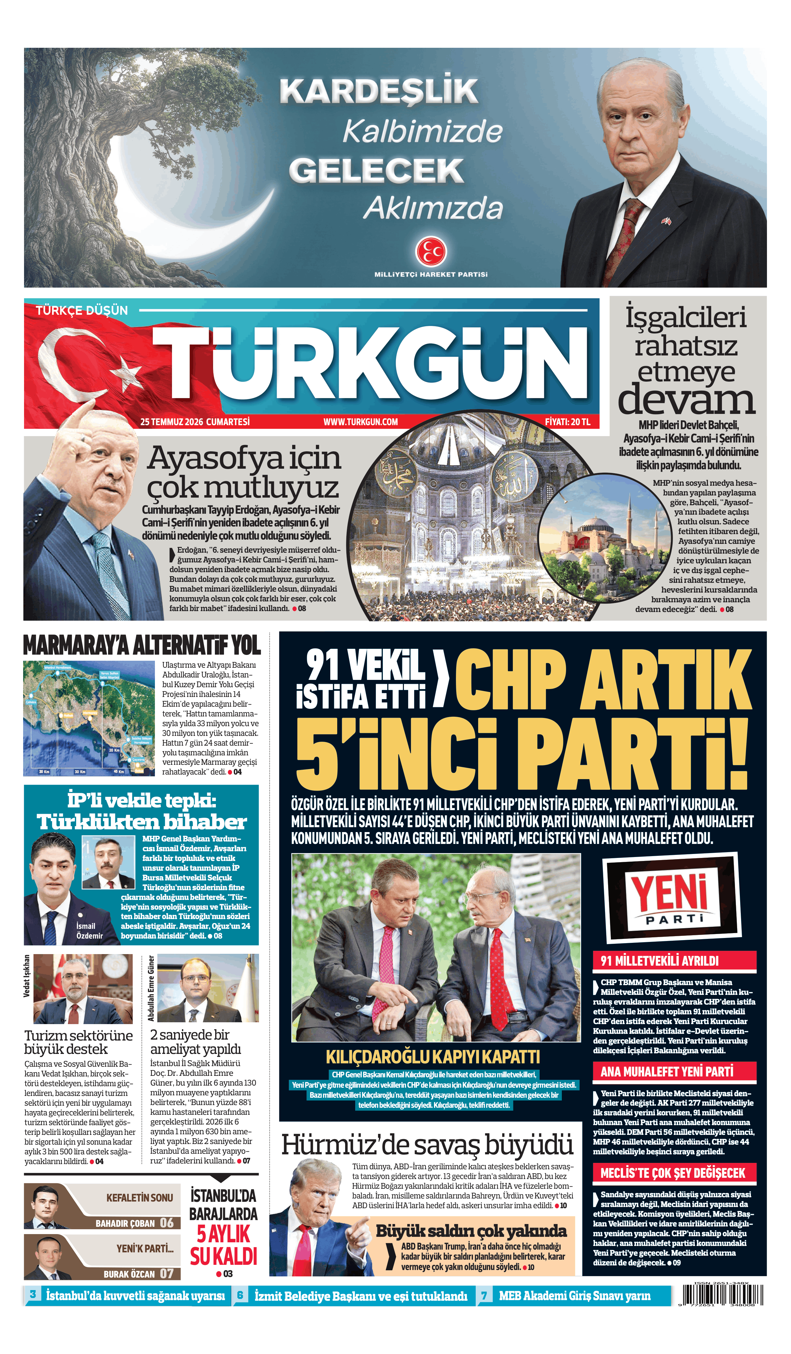 https://www.turkgun.com/Türkgün Gazetesi 25 Temmuz 2026