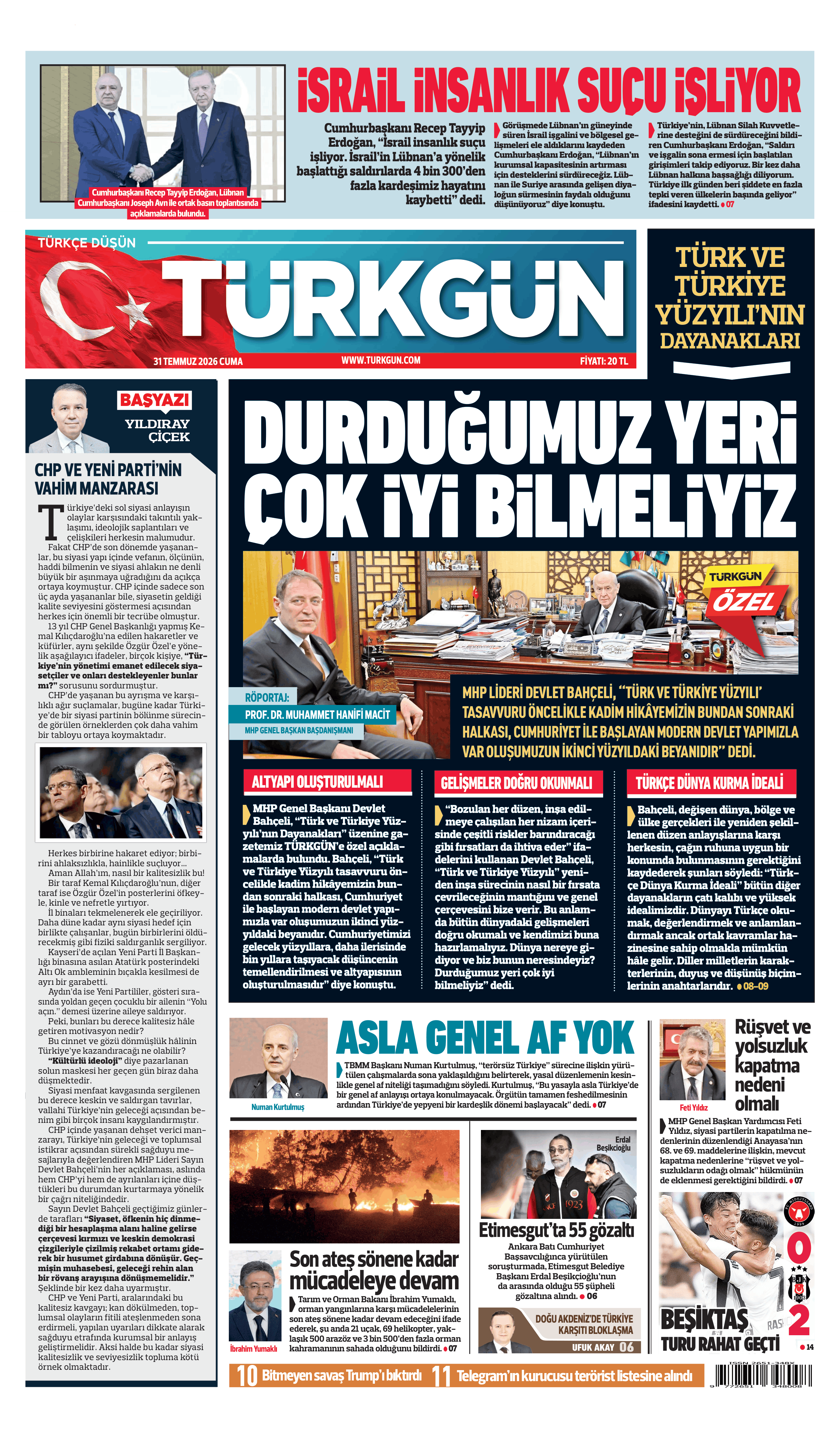 https://www.turkgun.com/Türkgün Gazetesi 31 Temmuz 2026
