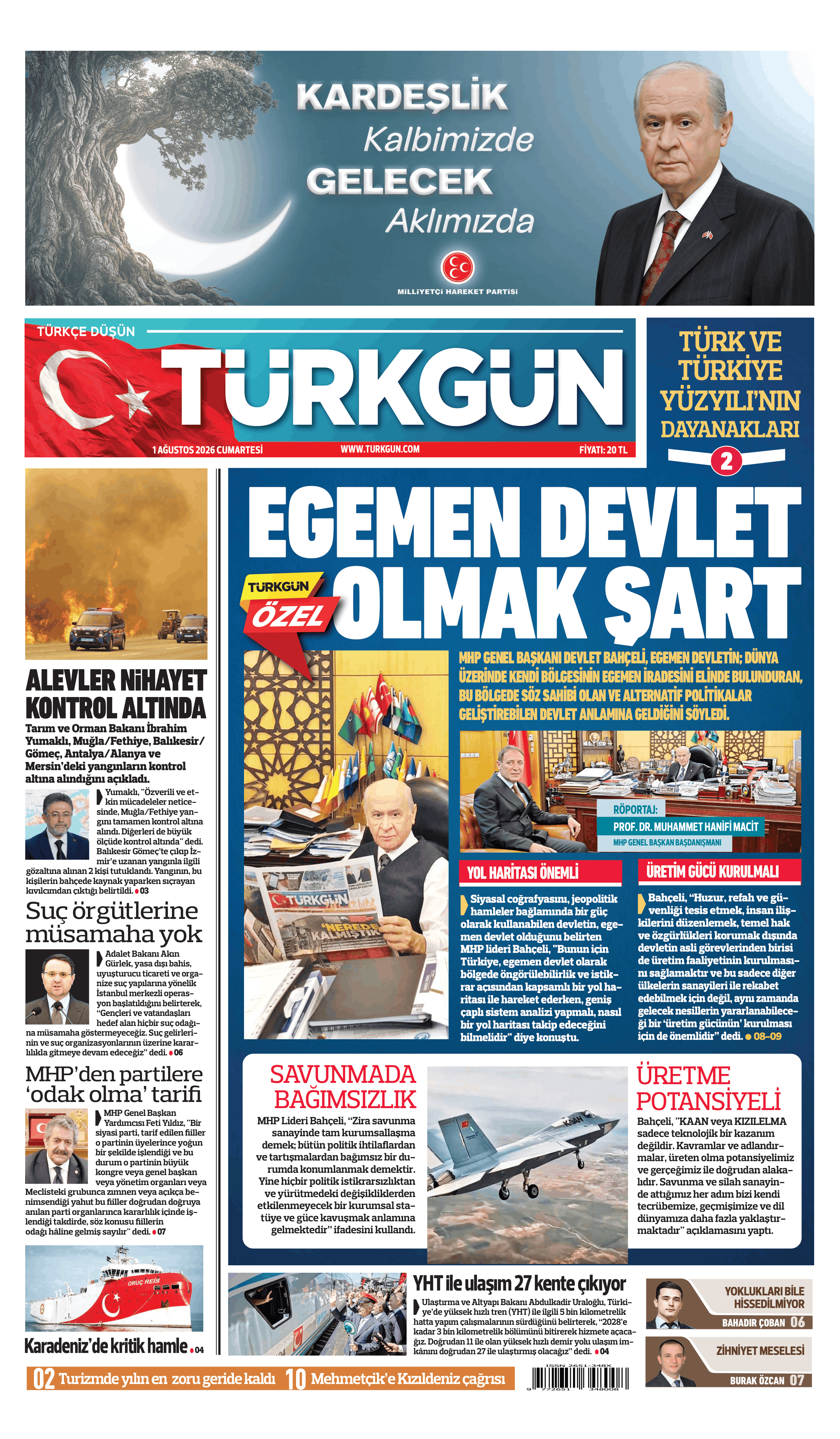 https://www.turkgun.com/Türkgün Gazetesi 1 Ağustos 2026