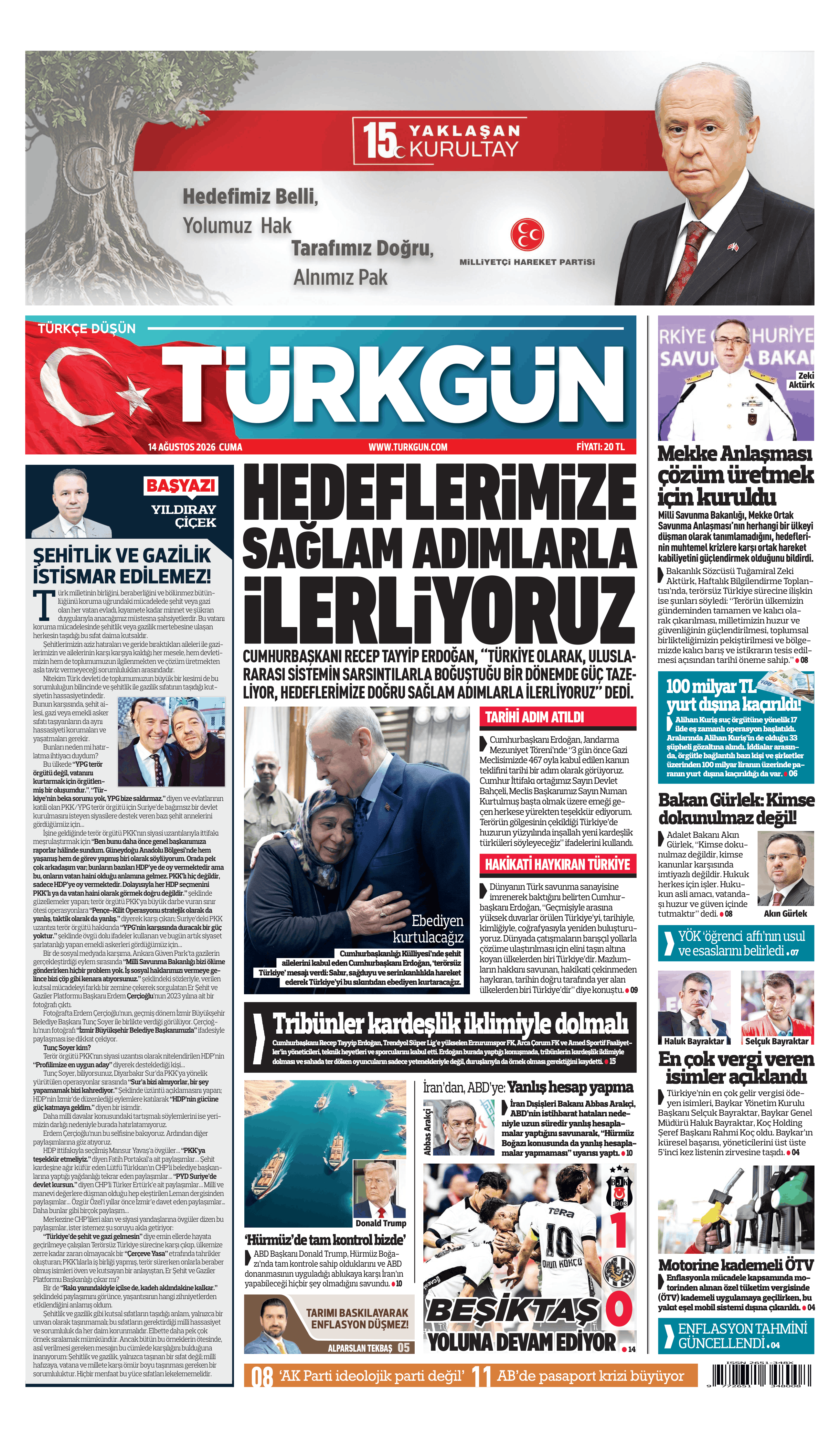 https://www.turkgun.com/Türkgün Gazetesi 14 Ağustos 2026