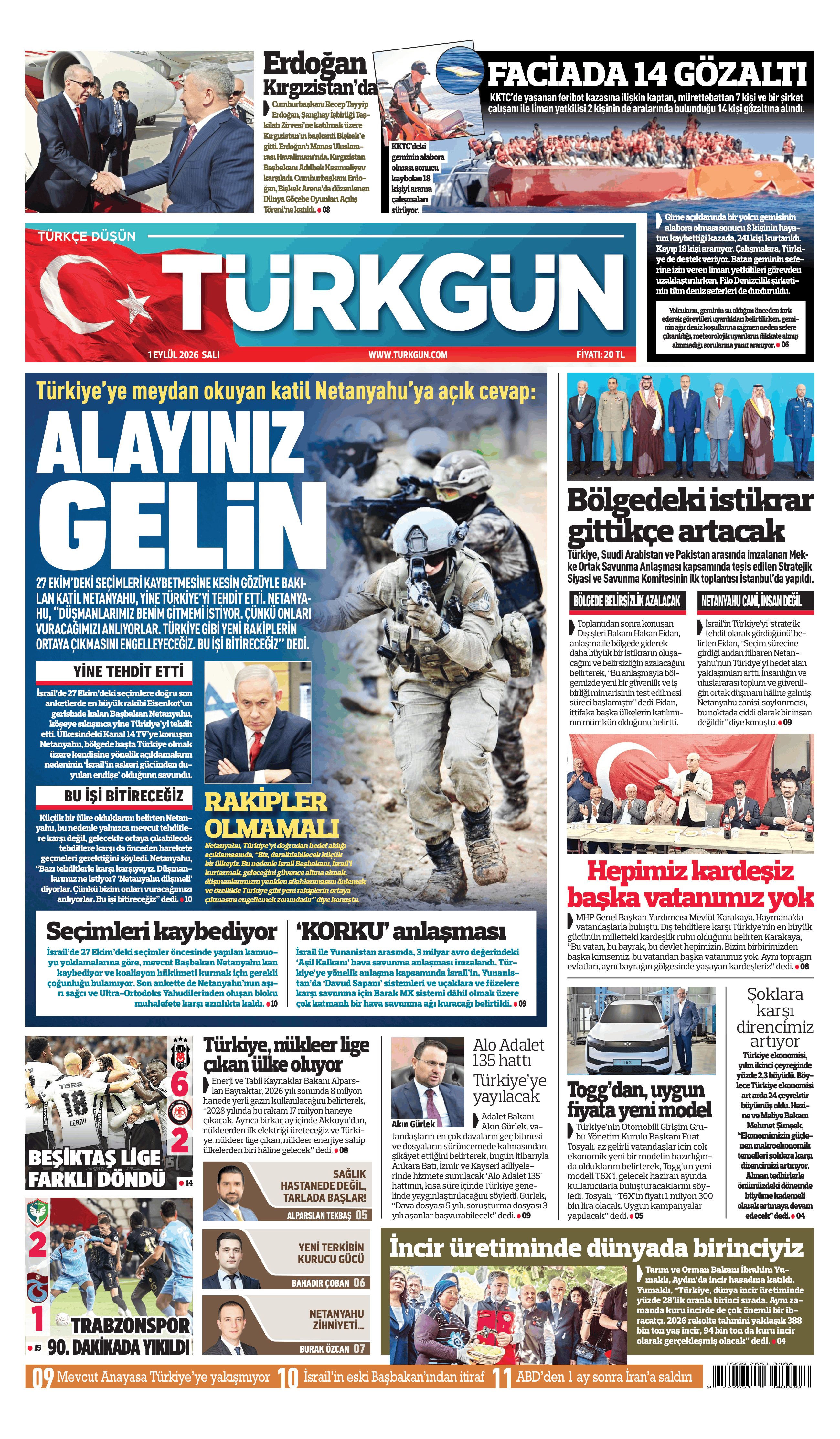 https://www.turkgun.com/Türkgün Gazetesi 1 Eylül 2026