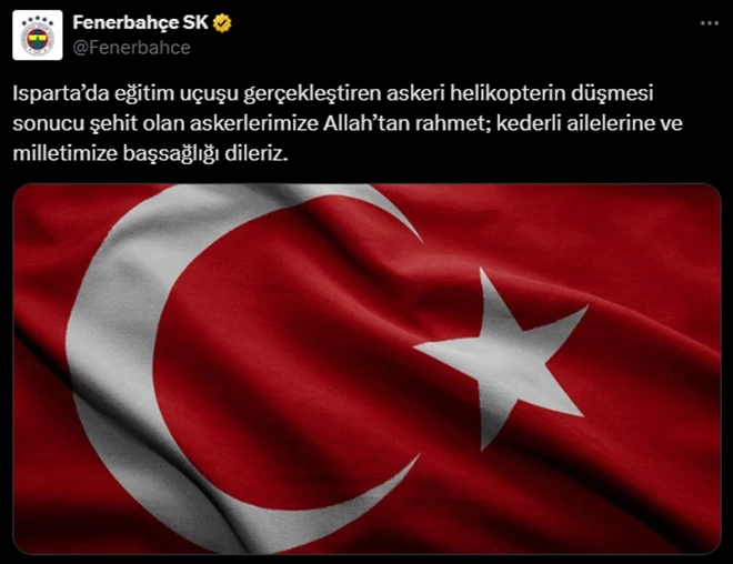 Spor camiasından şehit askerler için başsağlığı mesajı 10