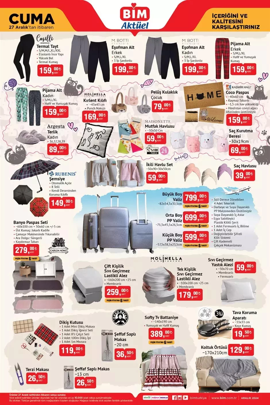 27 Aralık BİM aktüel ürünler kataloğunda yeni yıl fırsatları: Yılbaşı sofranıza şıklık katın... 2