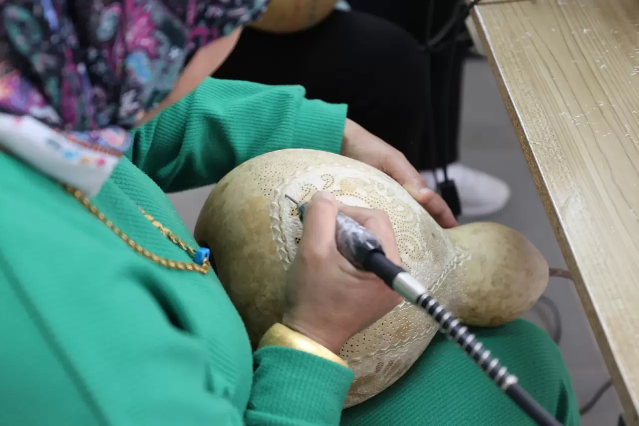 Yetiştirdikleri kabakları sanata dönüştürüyorlar 3