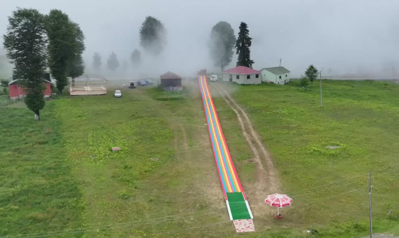 Yaylada 161 metrelik adrenalin kaydırağı 1