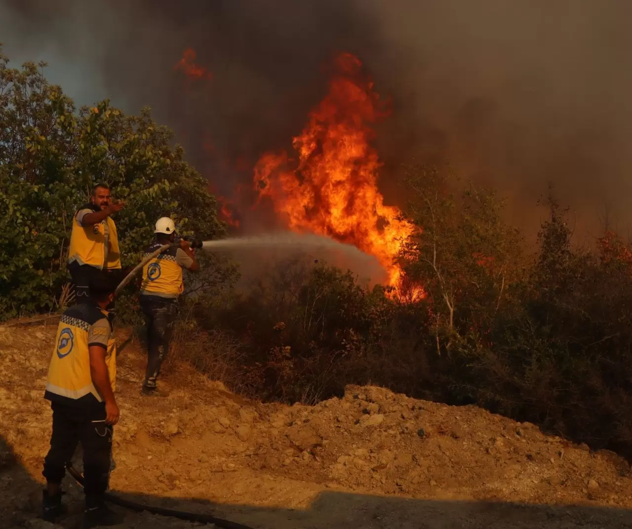 Suriye’nin Bayır - Bucak bölgesinde orman yangını: 3 itfaiyeci yaralandı 1