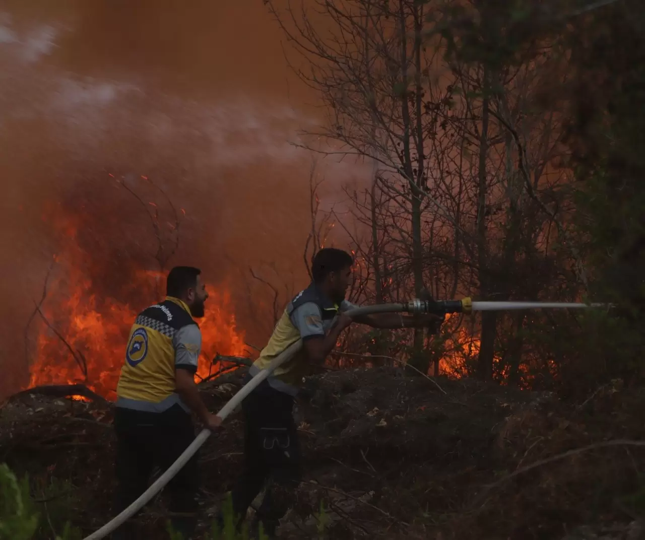 Suriye’nin Bayır - Bucak bölgesinde orman yangını: 3 itfaiyeci yaralandı 4