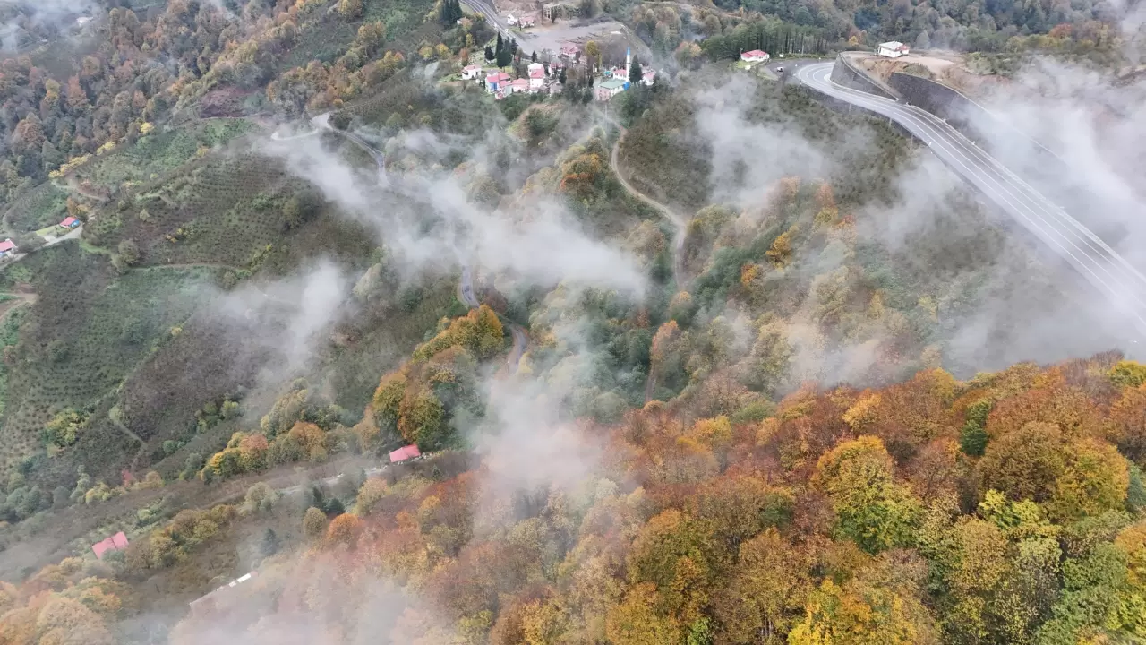 Ordu’da sonbahar sisle buluştu: Doğal güzellik dronla görüntülendi 1
