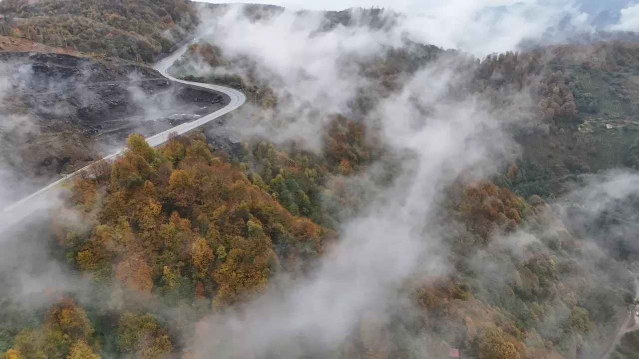 Ordu’da sonbahar sisle buluştu: Doğal güzellik dronla görüntülendi 4