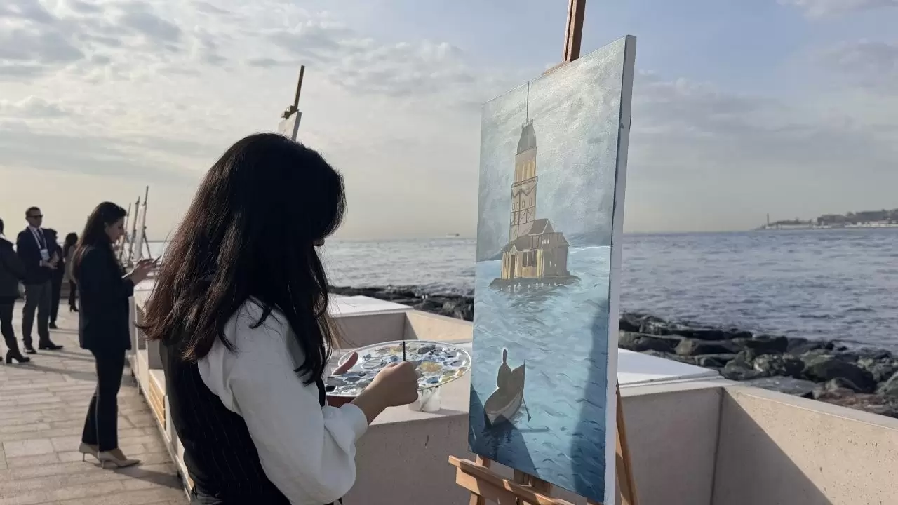 Öğretmenler Kız Kulesi’nden İstanbul’u tuvaline taşıdılar 3