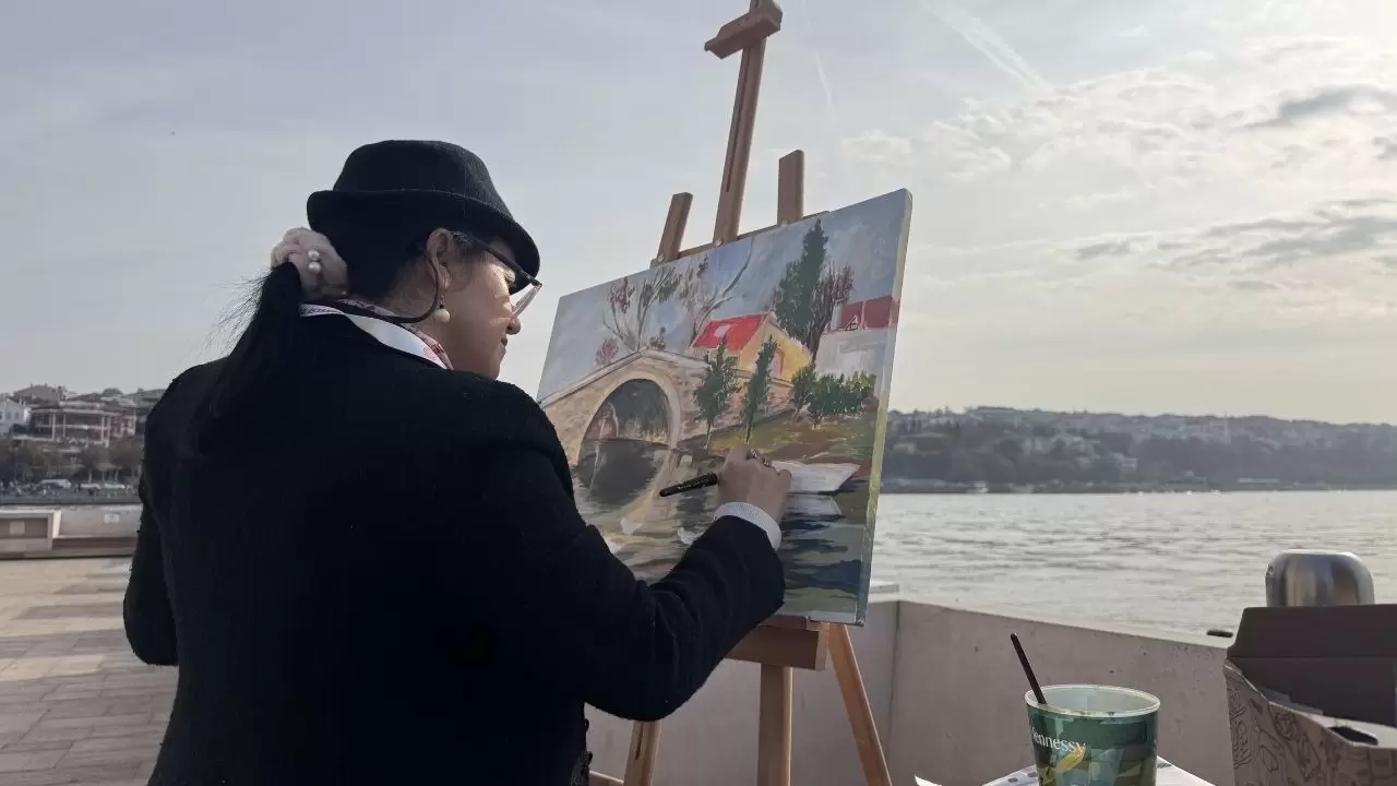 Öğretmenler Kız Kulesi’nden İstanbul’u tuvaline taşıdılar 8