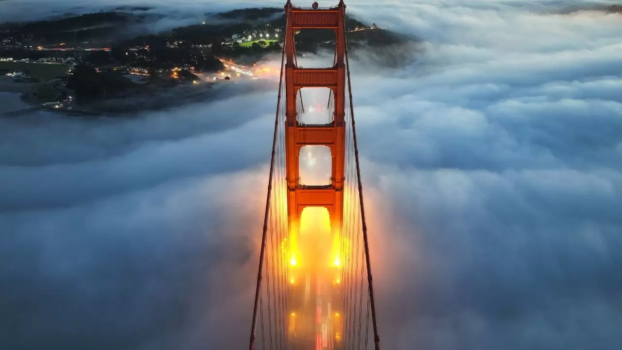 Golden Gate Köprüsü sisler arasında görenleri adeta büyüledi 5