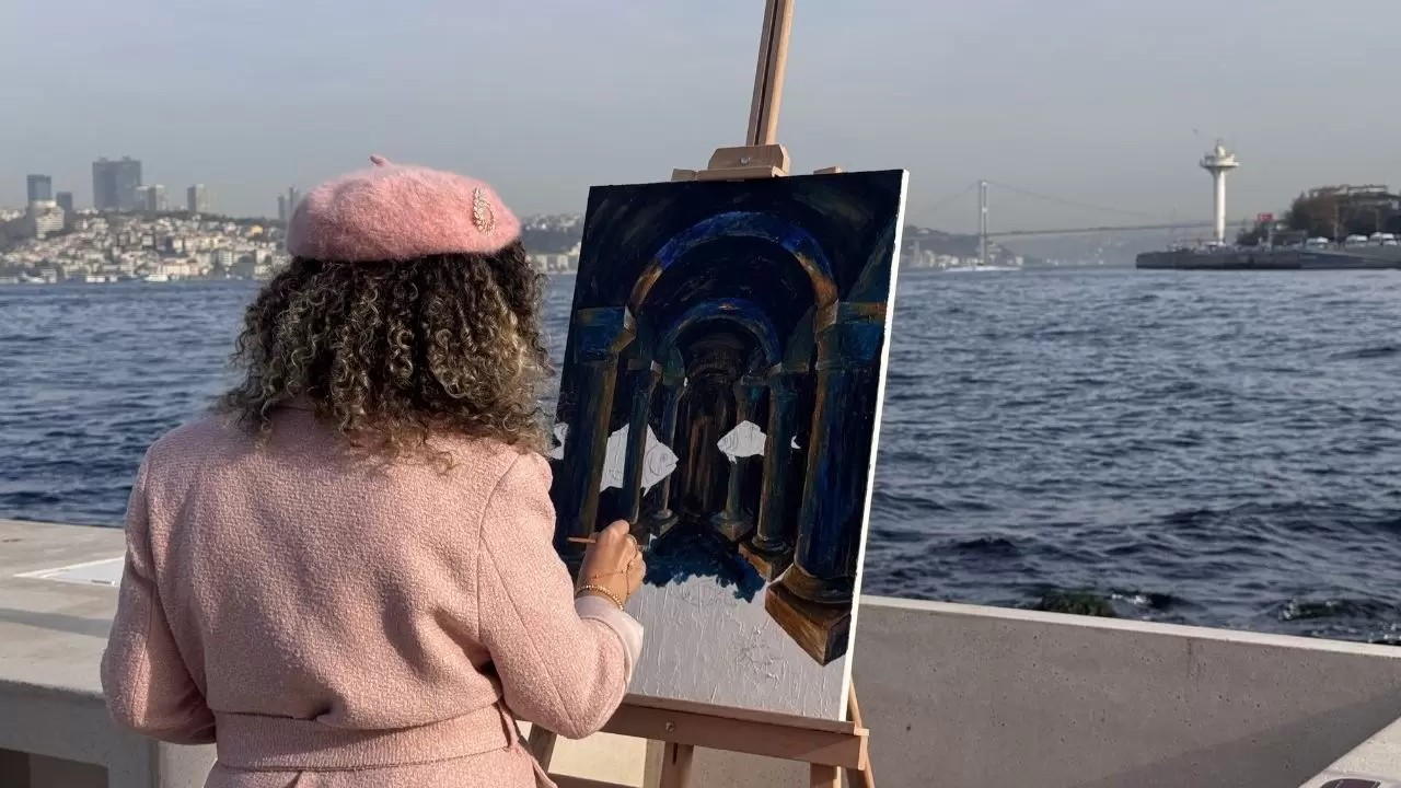 Öğretmenler Kız Kulesi’nden İstanbul’u tuvaline taşıdılar 2