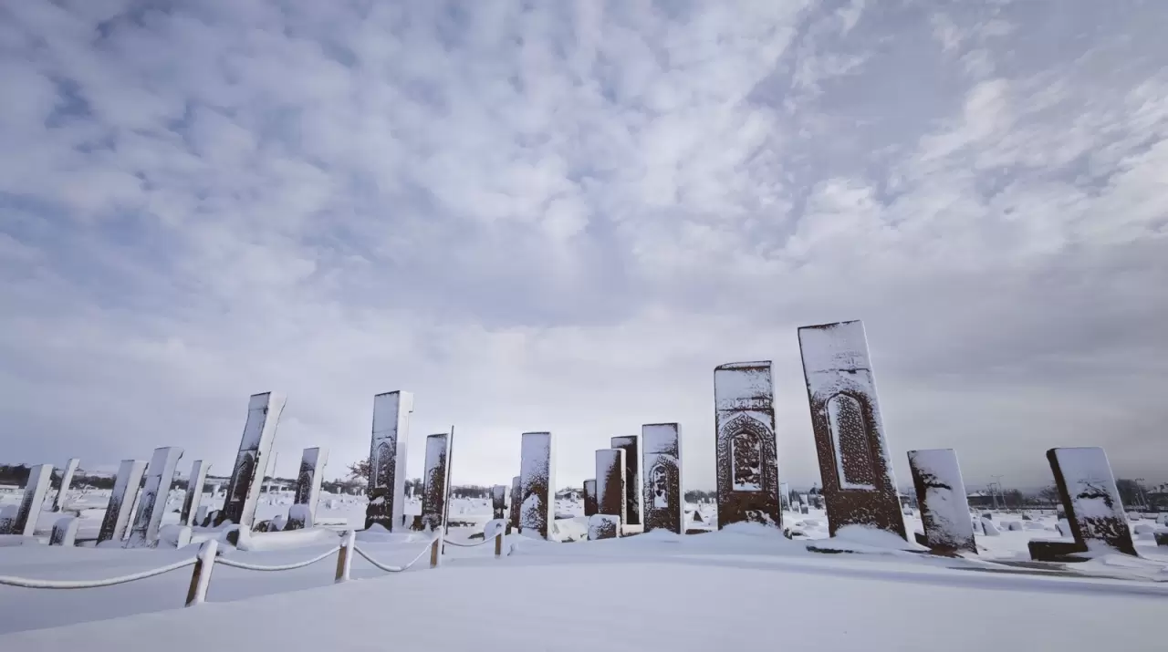 Ahlat’ın tarihi mekanlarından kartpostallık kar manzaraları 8