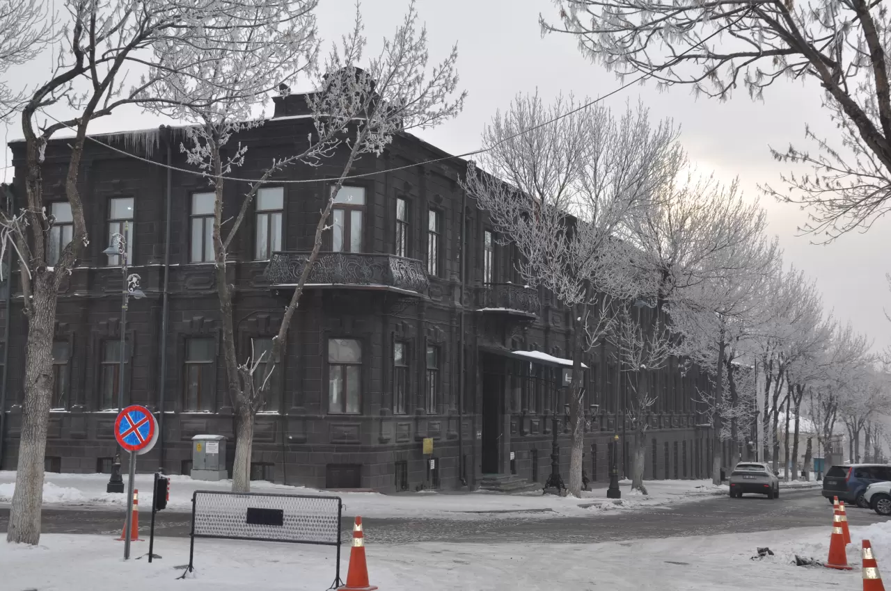 Kars'ta soğuktan ağaçlar kırağı tuttu 2