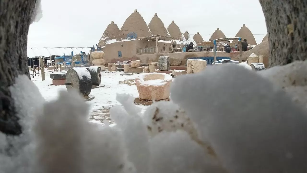Harran’ın tarihi dokusuna kar rötuşu: İşte o görüntüler 1