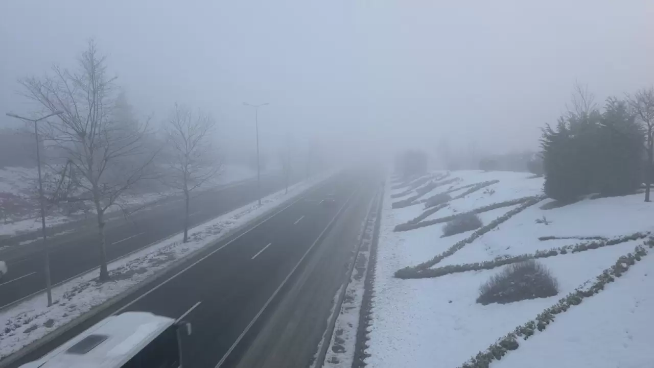 Bir yandan sis bir yandan gizli buzlanma sürücülere zor anlar yaşattı 1