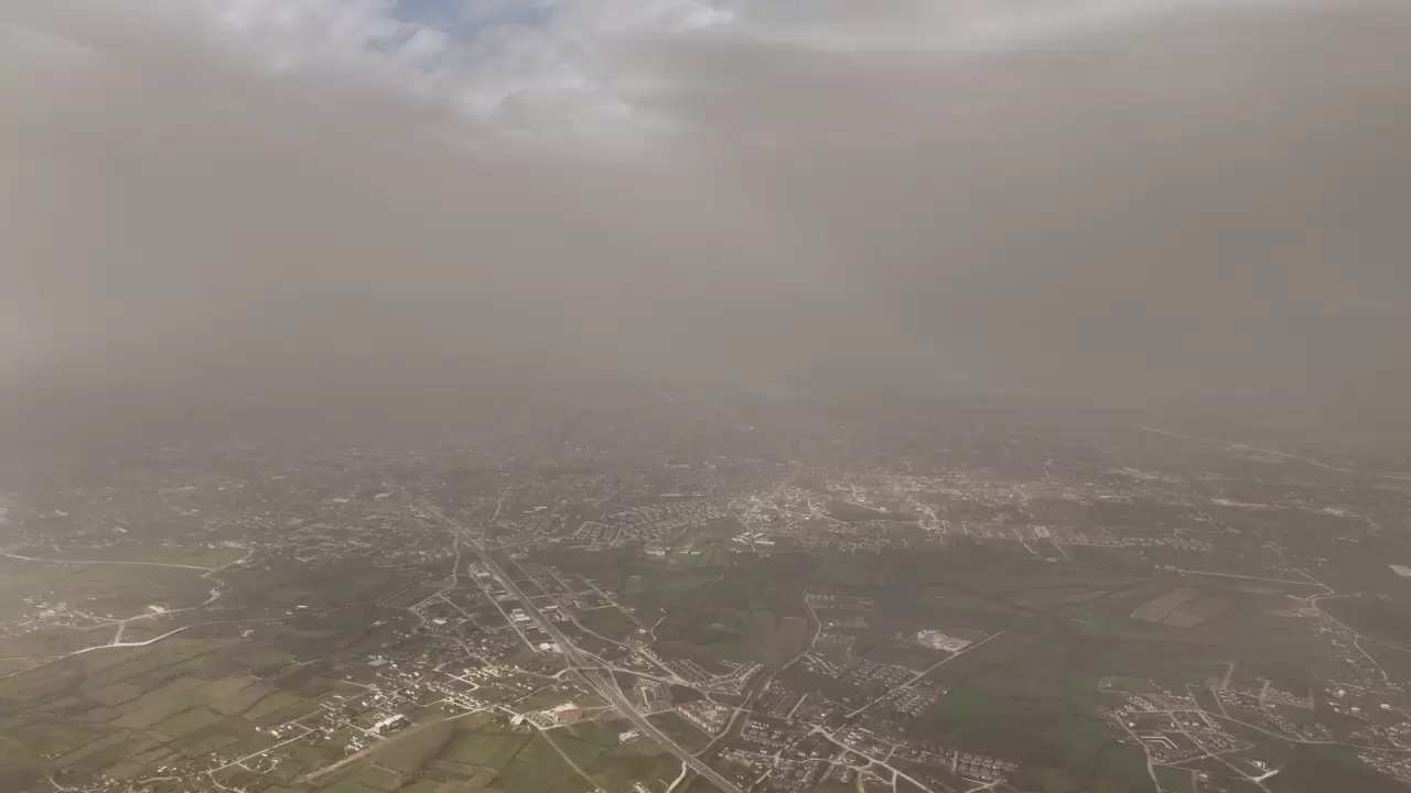 Toz taşınımı Düzce'yi tuttu! Dronla görüntülendi 2