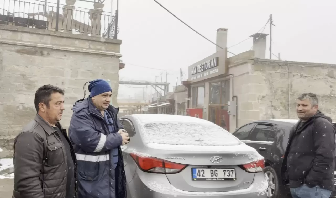 Aksaray'ın yüksek kesimlerinde kar başladı 2