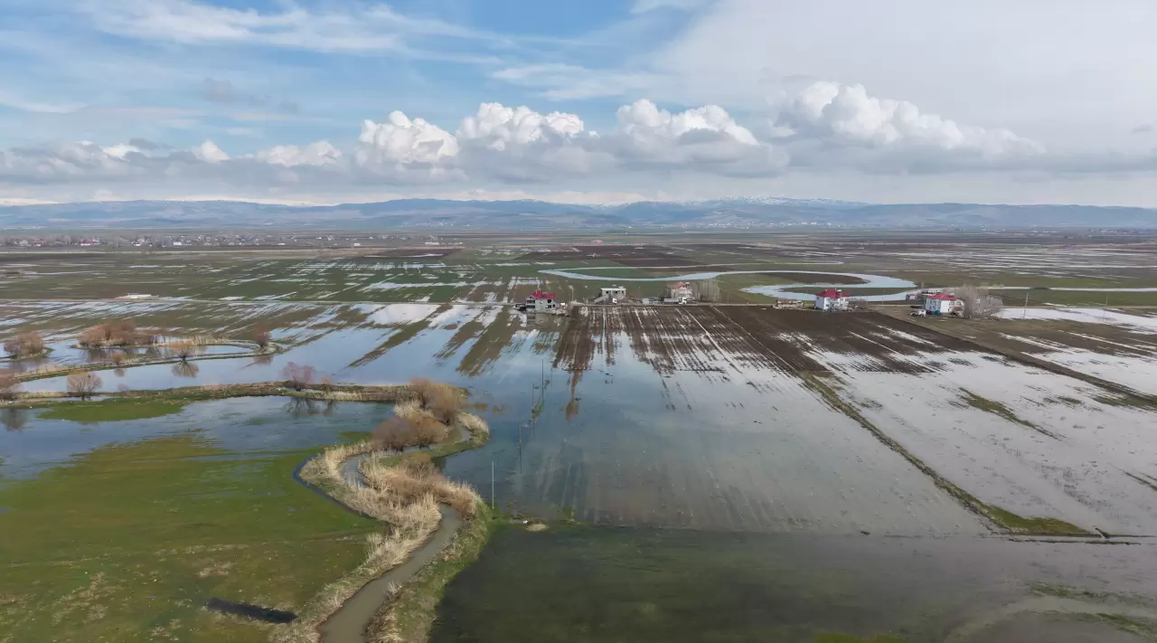 Eriyen kar suları Muş'ta tarım alanlarını tehdit ediyor 3
