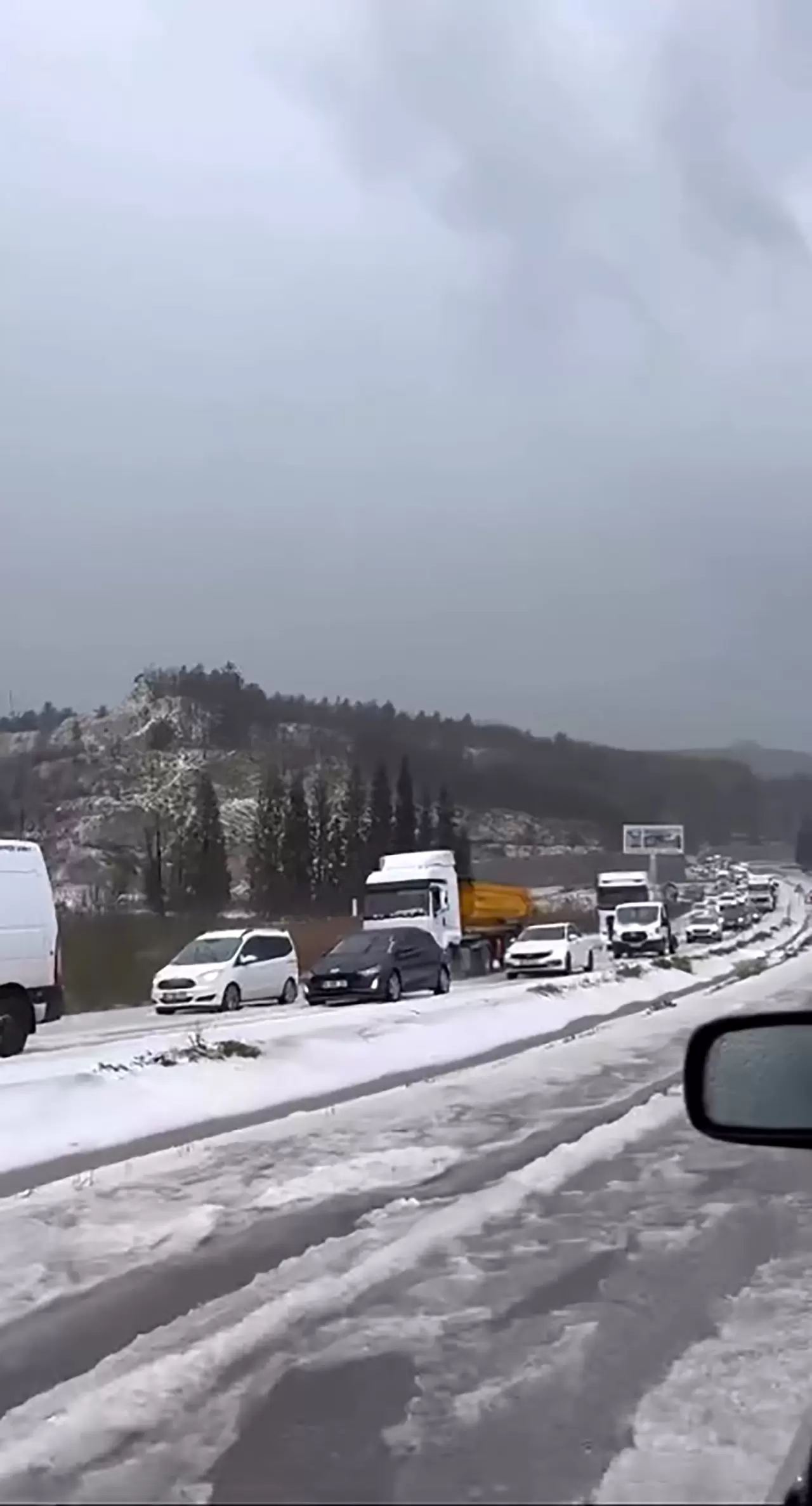 Yatağan-Milas kara yolunda dolu felaketi! Sürücüler zor anlar yaşadı! 4