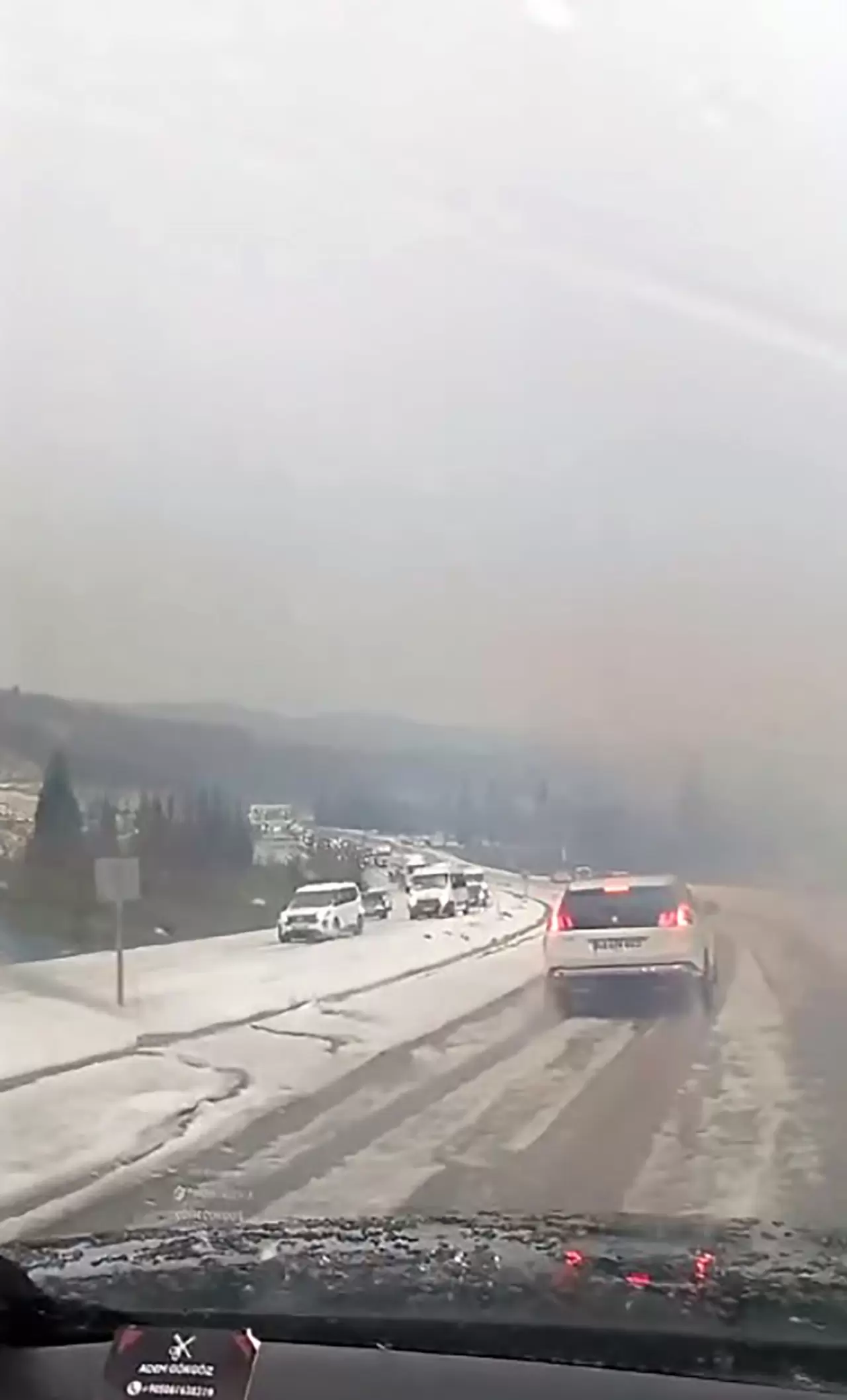 Yatağan-Milas kara yolunda dolu felaketi! Sürücüler zor anlar yaşadı! 3