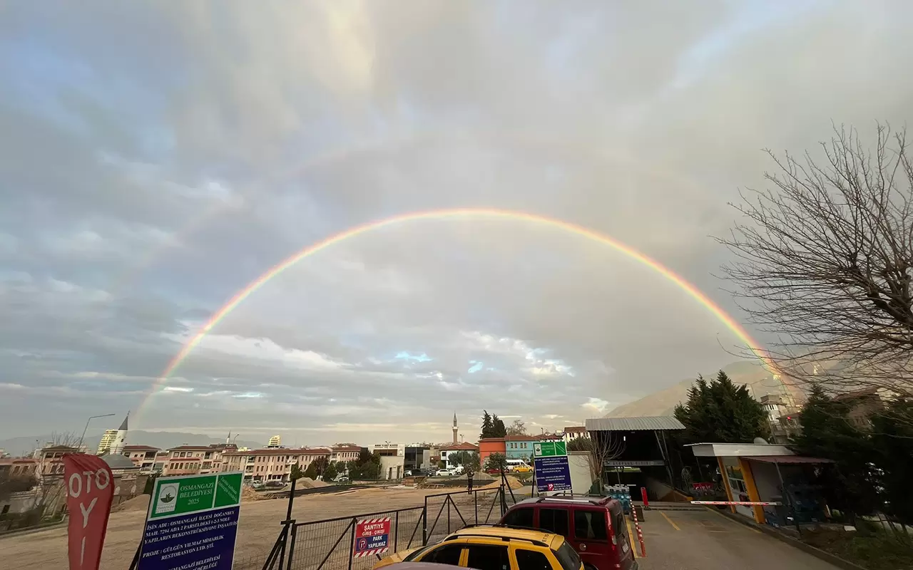 Bursa'da oluşan gökkuşağı mest etti 10