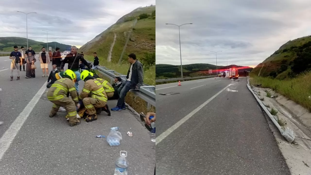 Balıkesir’de yolcu otobüsü devrildi 6