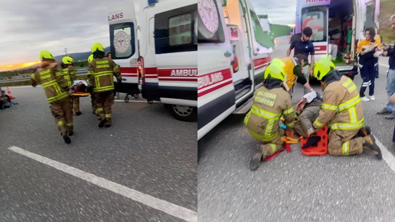 Balıkesir’de yolcu otobüsü devrildi 5