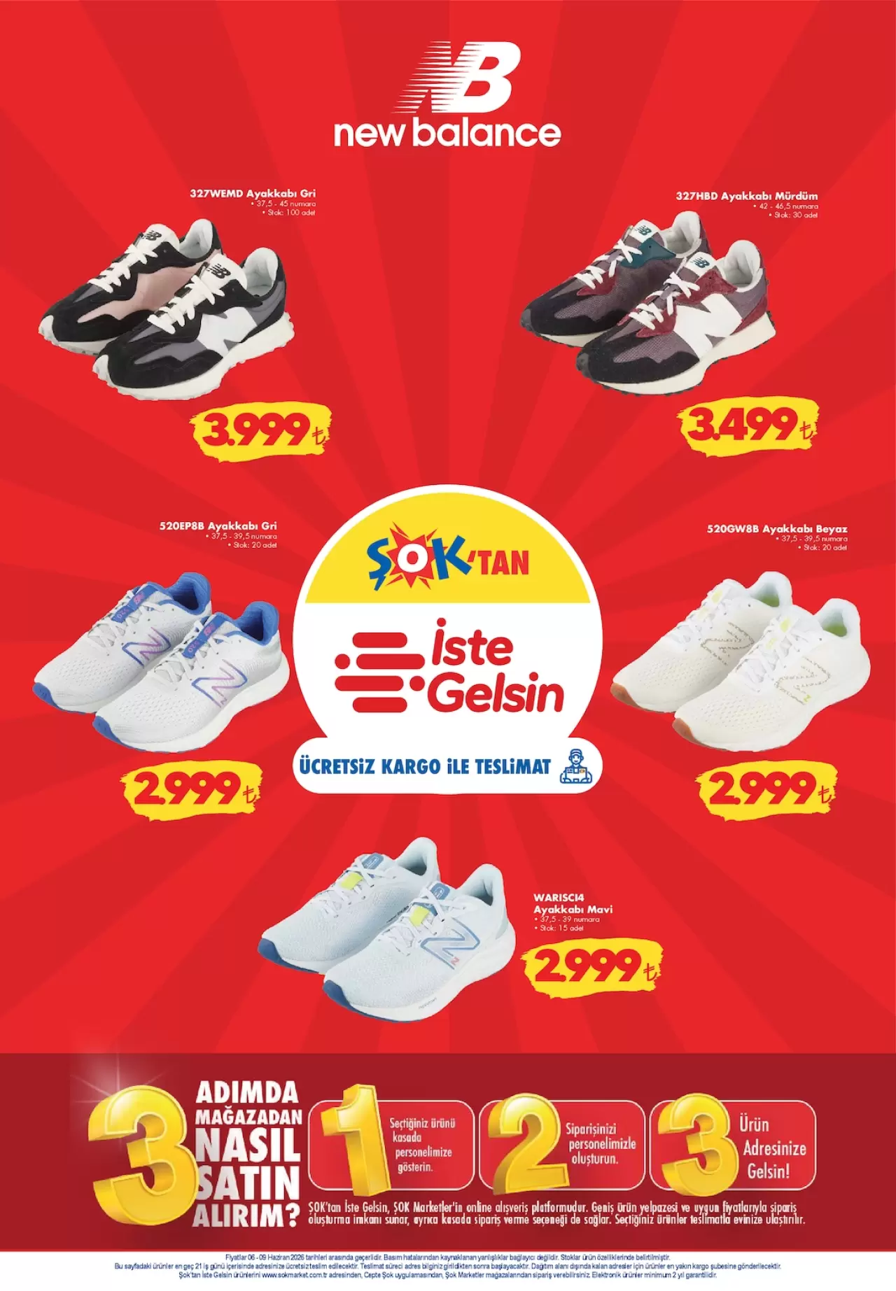 6 Haziran 2026 ŞOK aktüel ürünler! New Balance ürünleri uygun fiyata ŞOK markette! 3