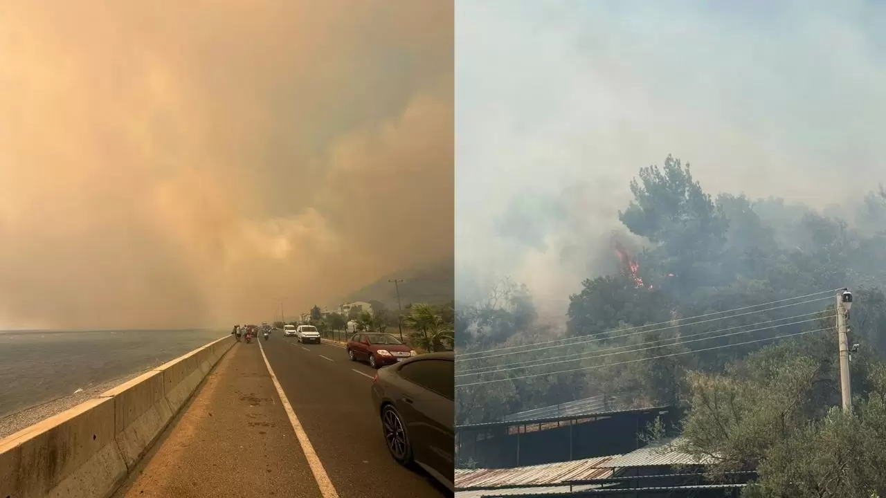 Altınoluk'ta evler boşaltılıyor, alevler yerleşim yerlerine ulaştı 1
