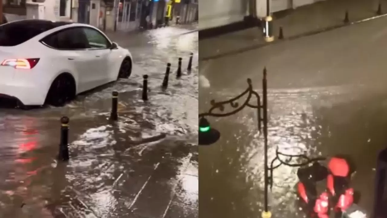 Kağıthane'de yollar göle döndü, Taksim'de zor anlar 3