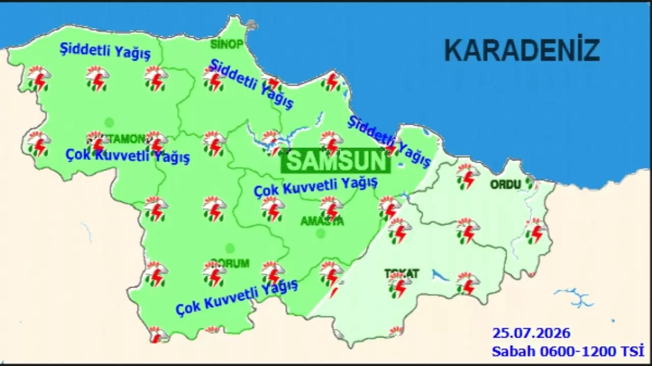 Samsun'da son 24 saatte 70,9 kilogram yağış düştü! 1