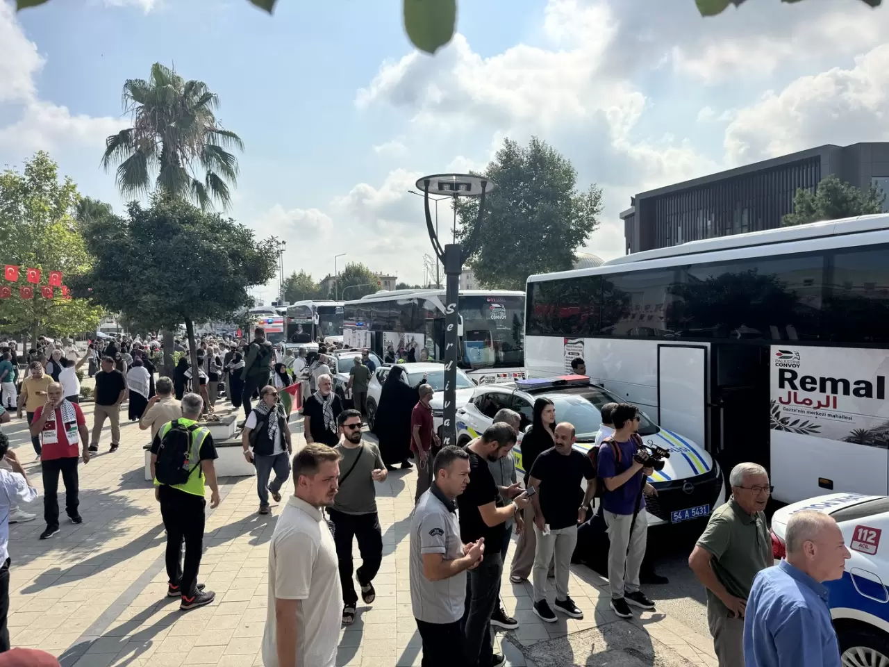 Filistin Konvoyu Sakarya'dan dualar ve tekbirlerle Ankara'ya uğurlandı 7