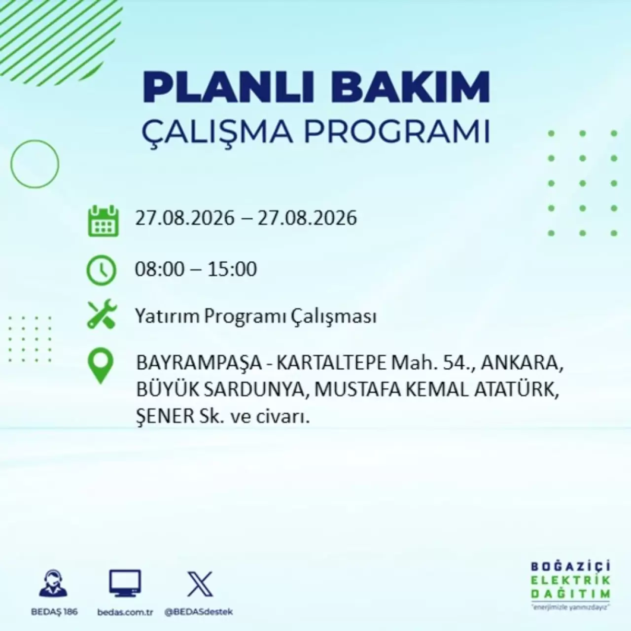 İstanbul'da elektrik kesintisi ne zaman bitecek? 27 Ağustos 2026 ilçe ilçe kesinti saatleri 5