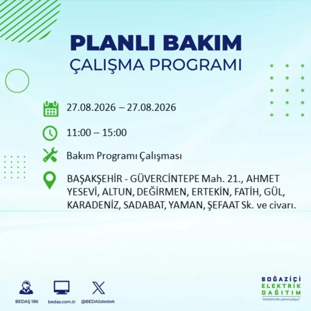 İstanbul'da elektrik kesintisi ne zaman bitecek? 27 Ağustos 2026 ilçe ilçe kesinti saatleri 4