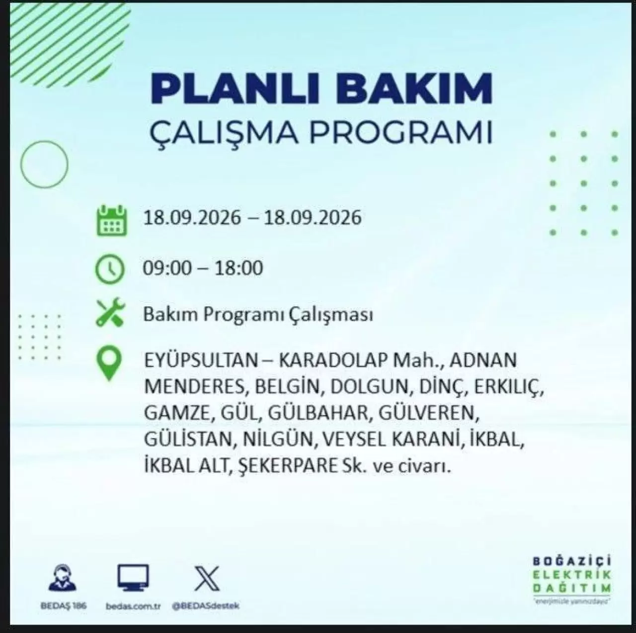 İstanbul'da birçok ilçede elektrikler kesilecek 33