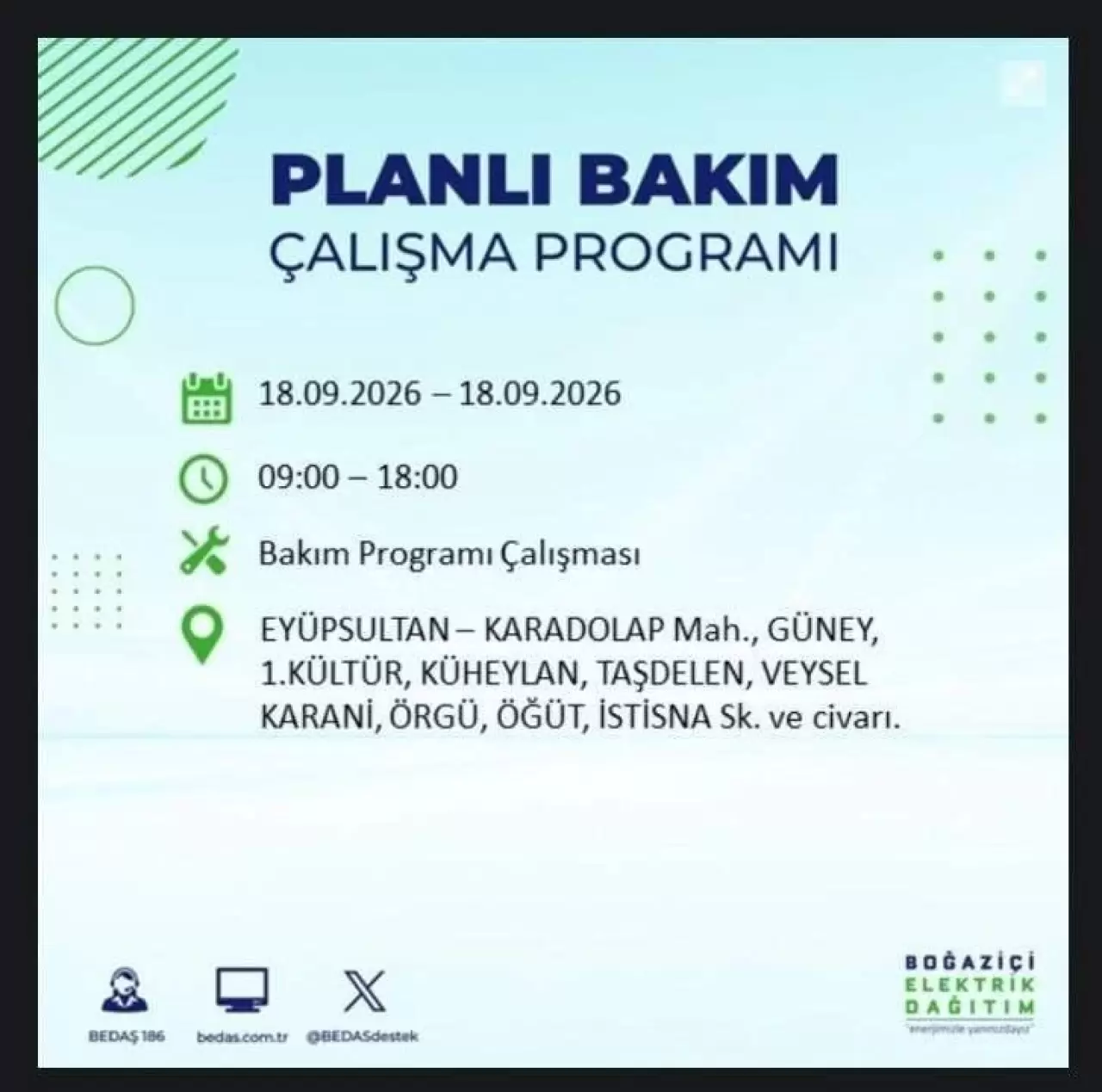 İstanbul'da birçok ilçede elektrikler kesilecek 34
