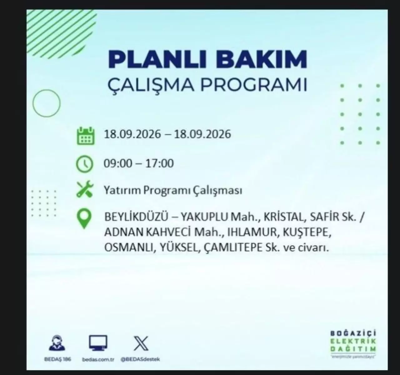 İstanbul'da birçok ilçede elektrikler kesilecek 37
