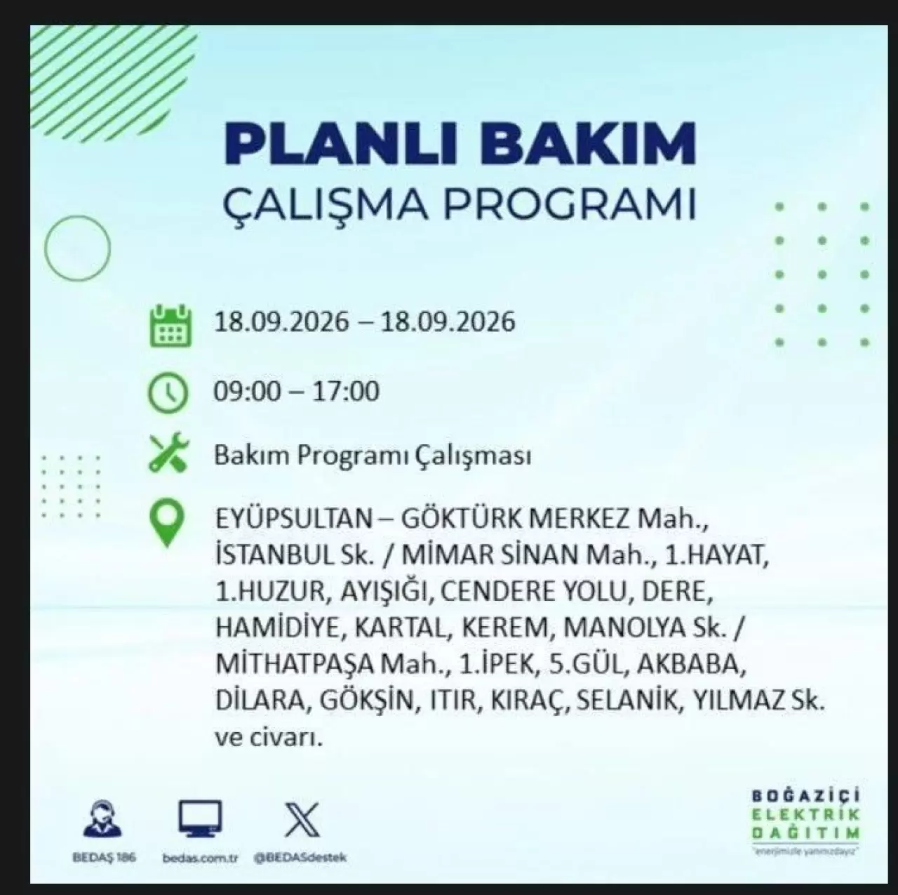 İstanbul'da birçok ilçede elektrikler kesilecek 32