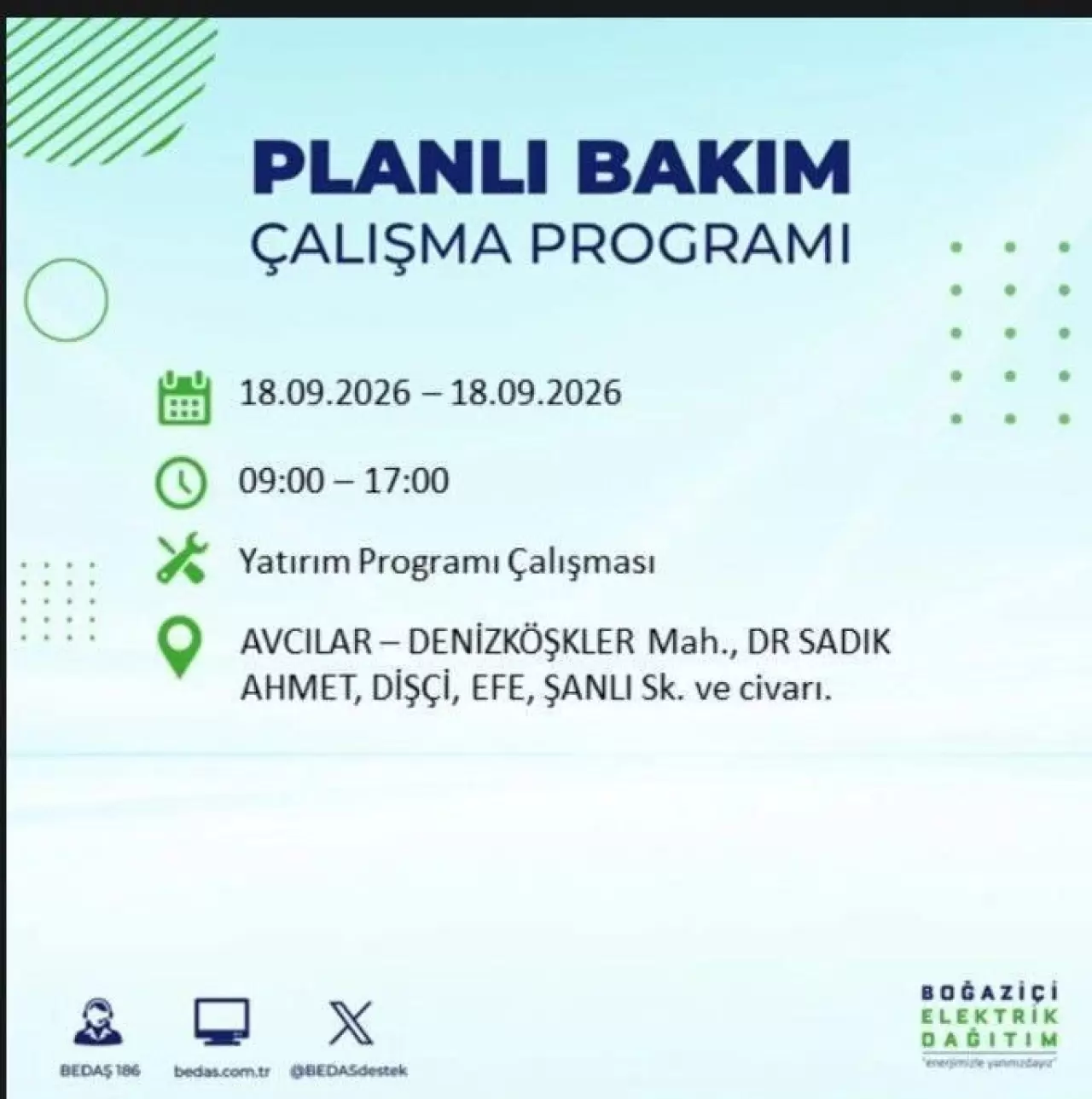 İstanbul'da birçok ilçede elektrikler kesilecek 11
