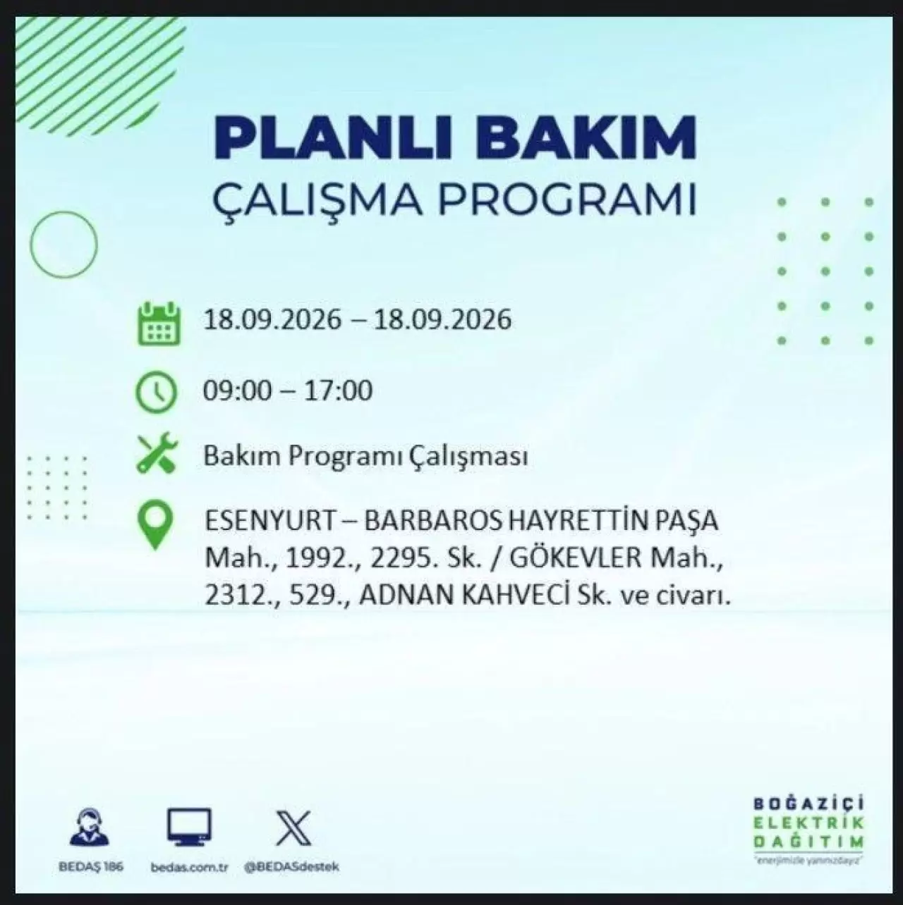 İstanbul'da birçok ilçede elektrikler kesilecek 23